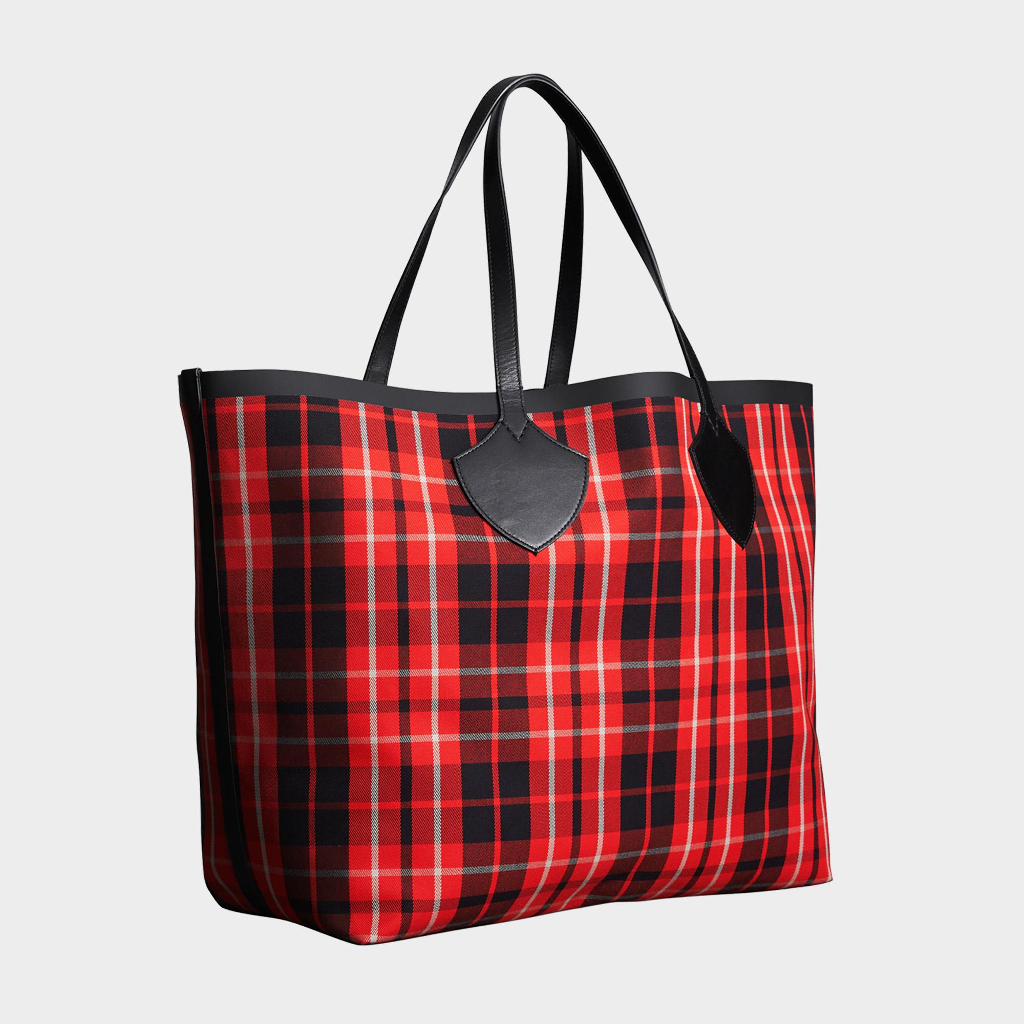 Burberry plaid tote store bag