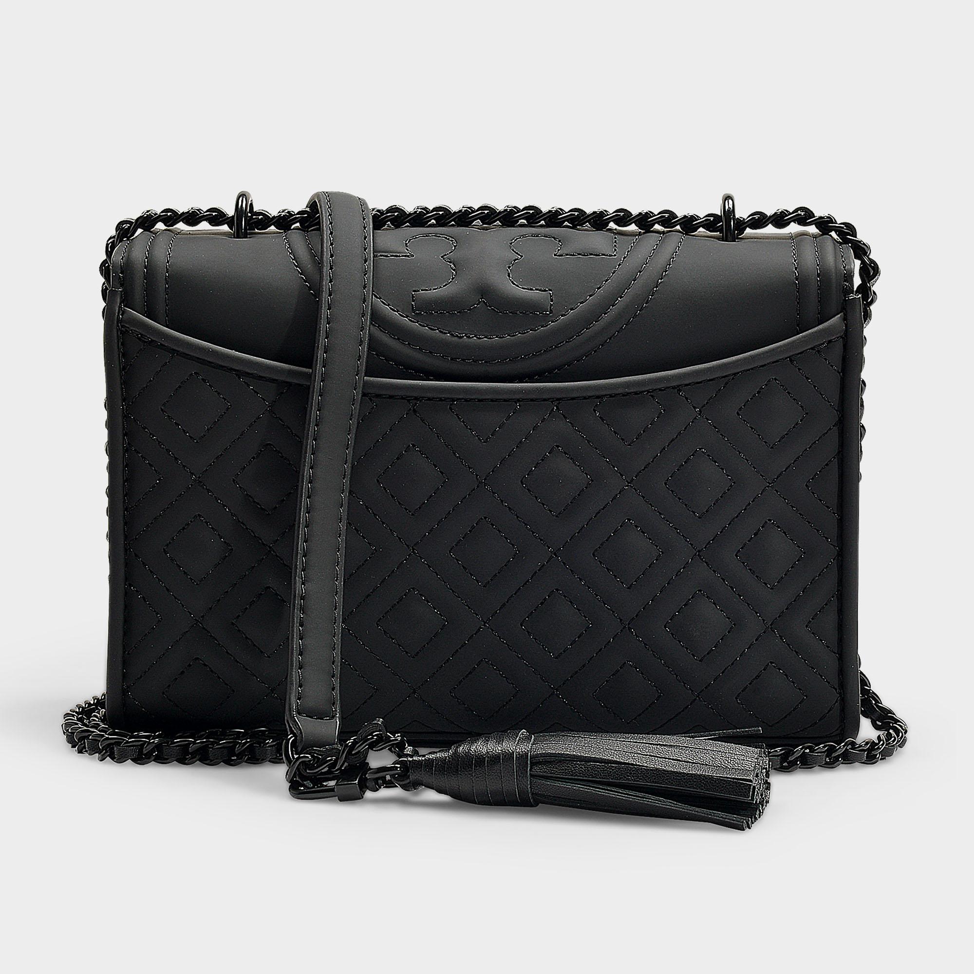 Tory Burch Fleming Matte Small Convertible Shoulder Bag In Black