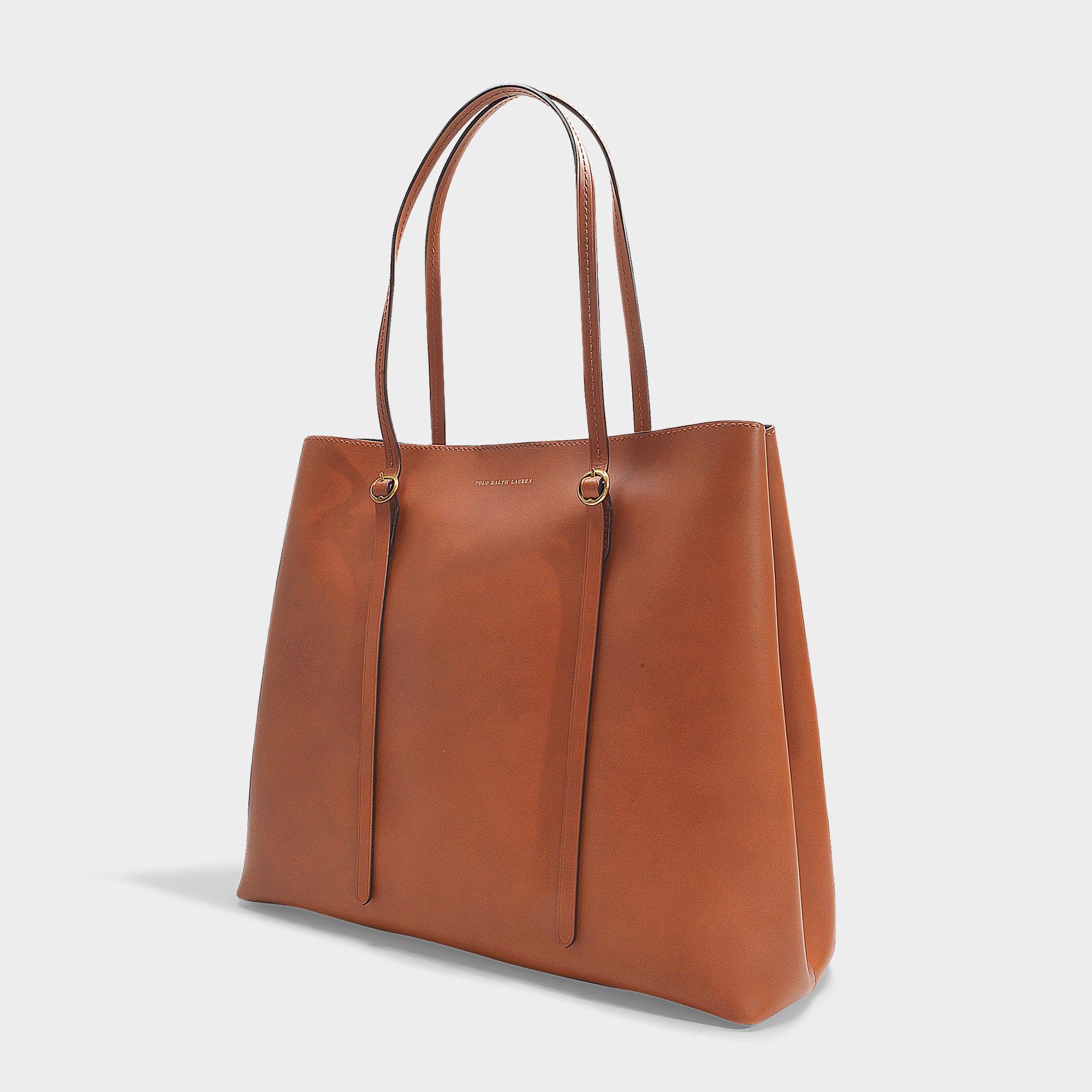 Polo Ralph Lauren Lennox Large Tote In Saddle Smooth Leather in Brown | Lyst
