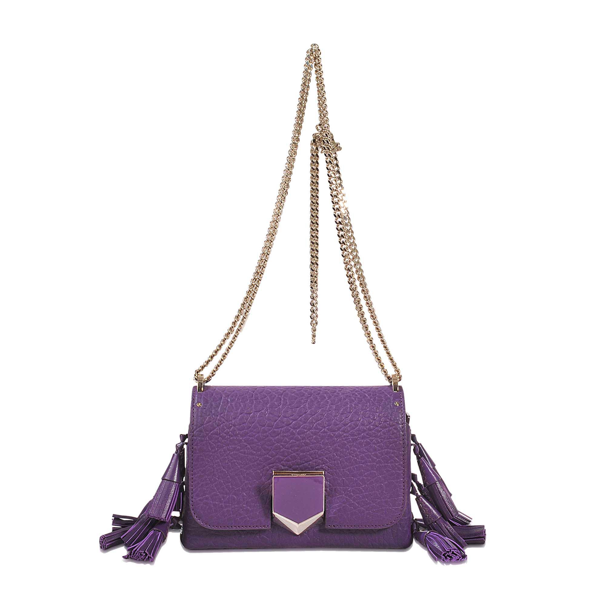 Jimmy Choo Lockett Petite Bag With Tassels in Purple | Lyst