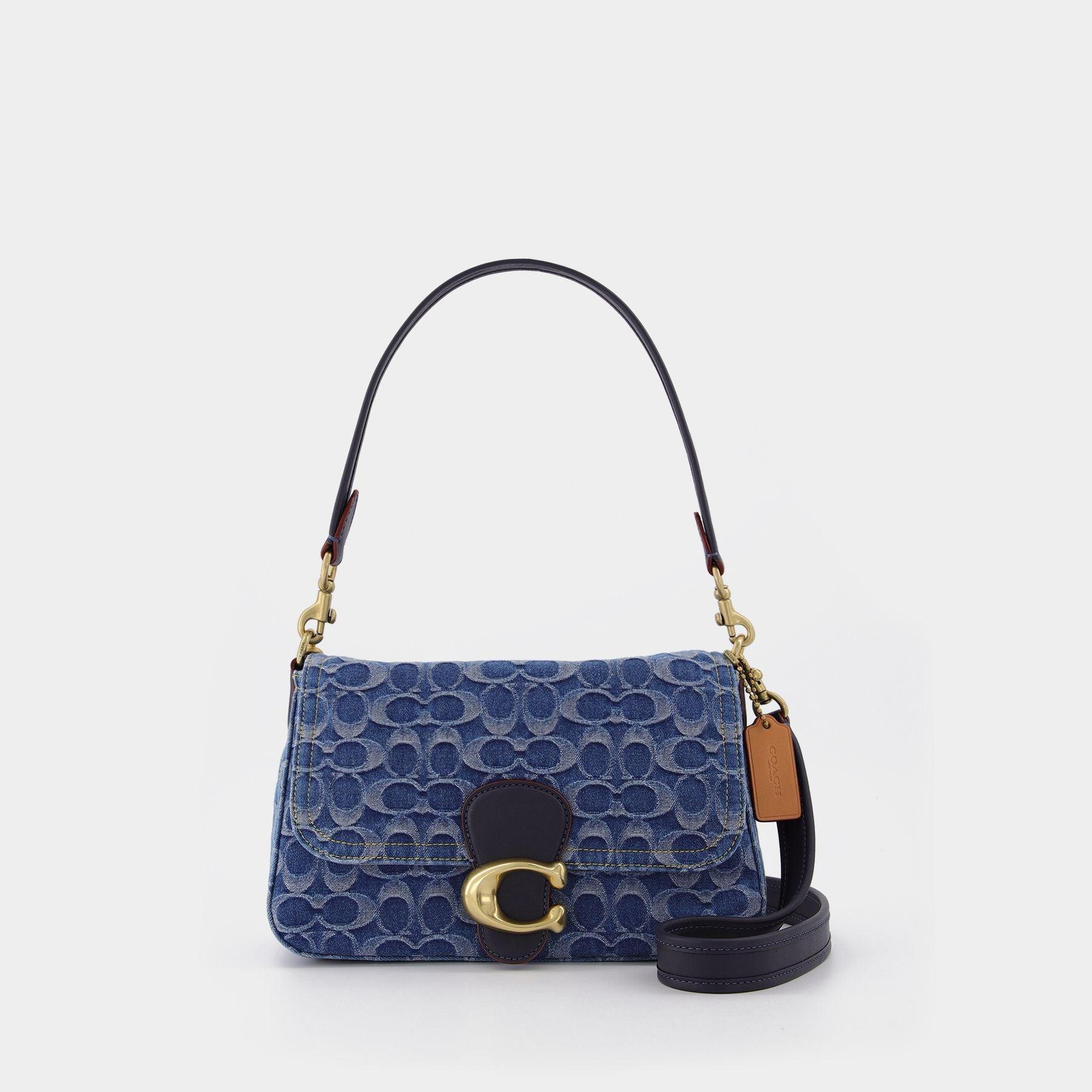 COACH Tabby Washed Denim Shoulder Bag