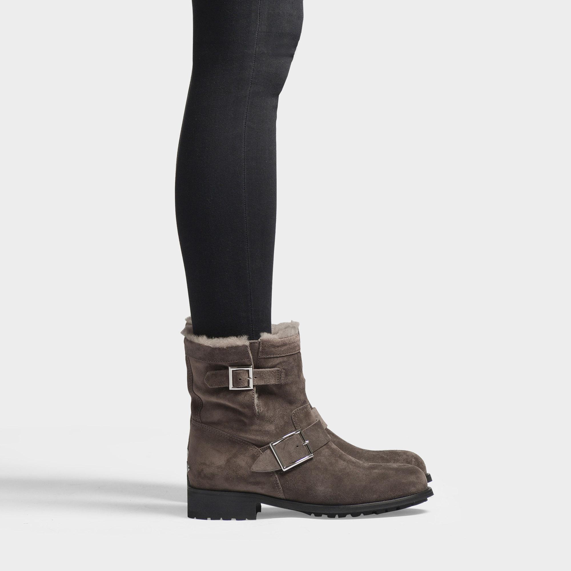 jimmy choo grey suede boots