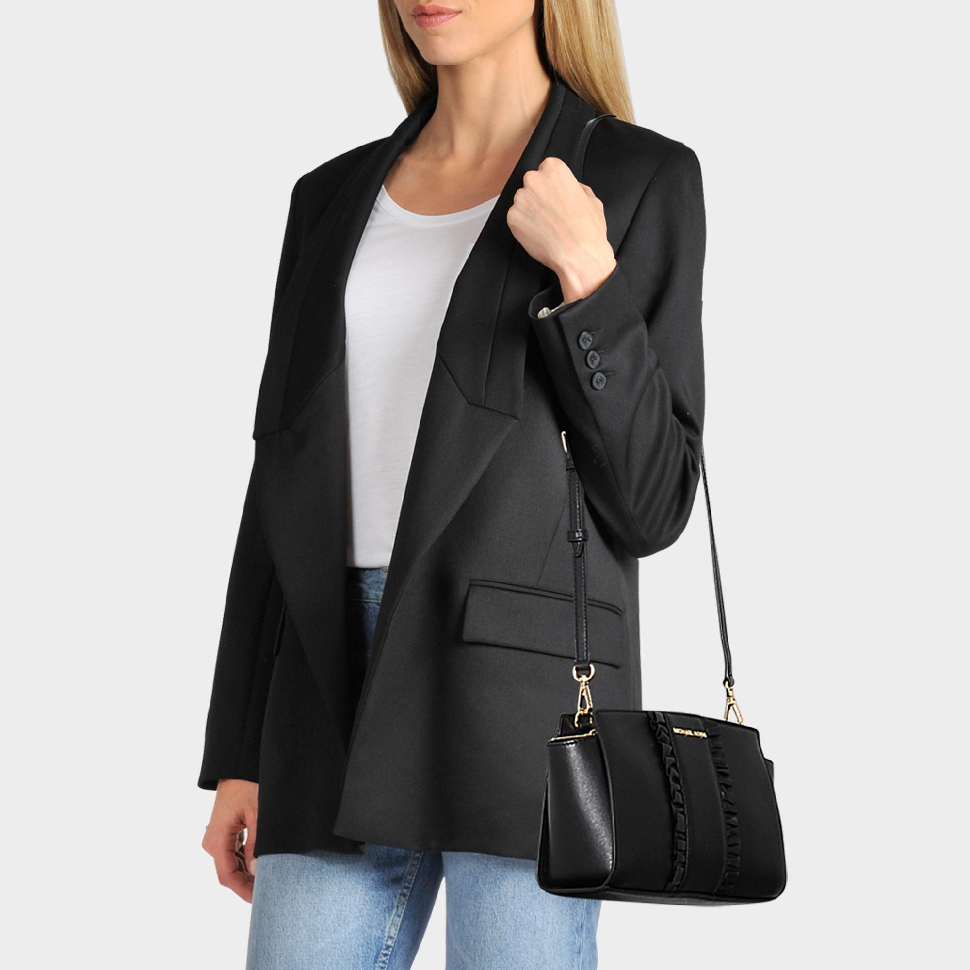 michael kors selma medium leather crossbody bag
