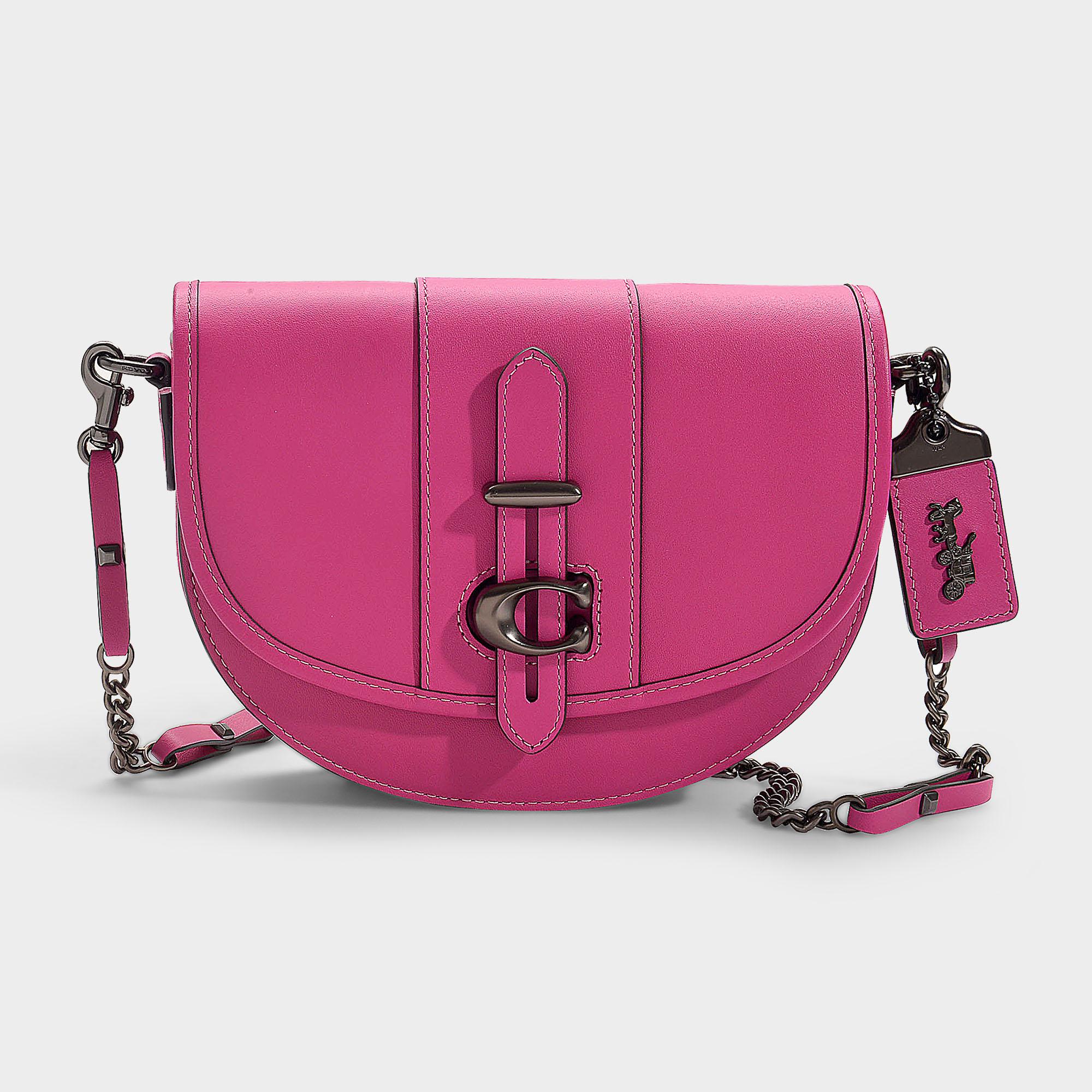 COACH Glovetanned Leather Saddle Bag in Pink - Save 58% - Lyst