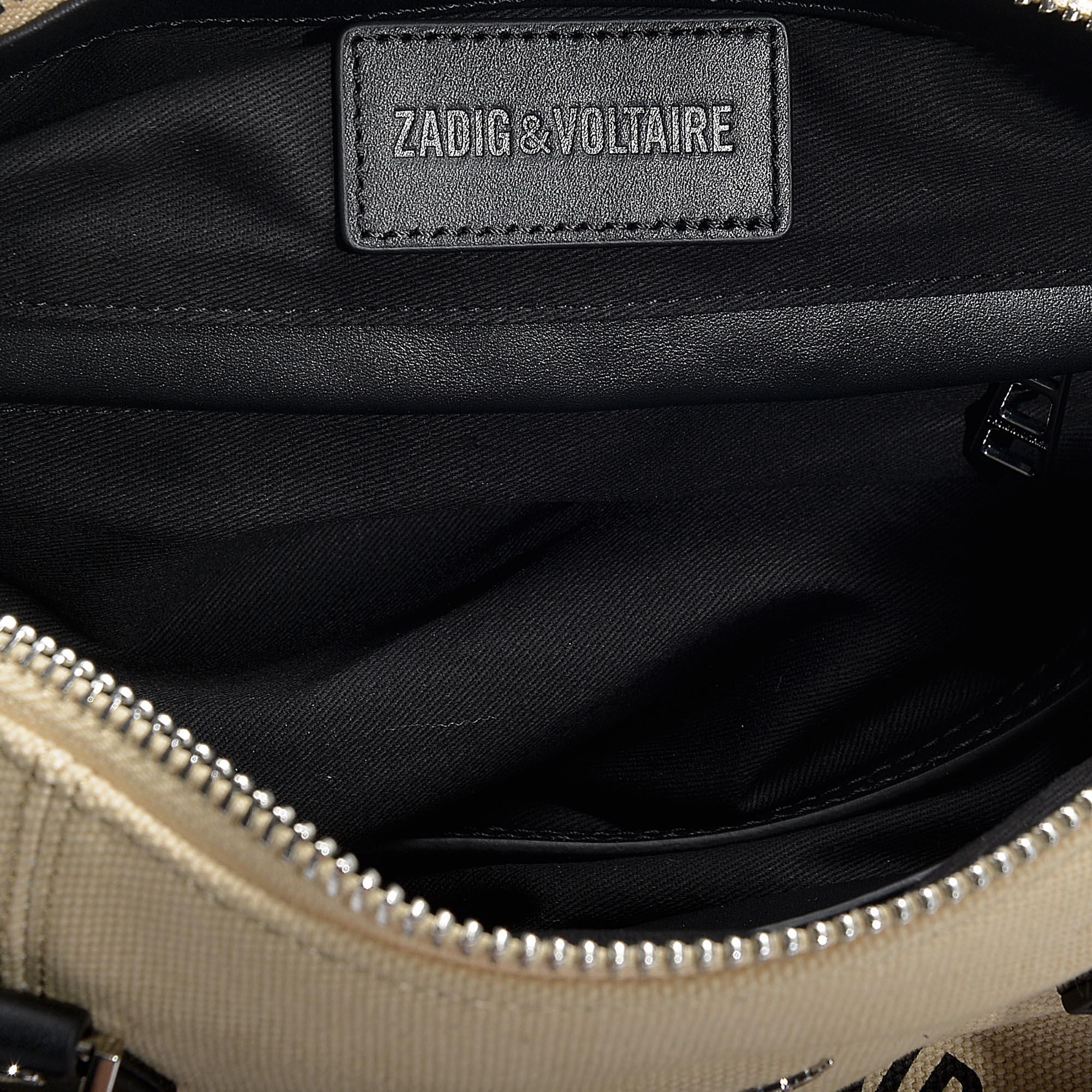 Zadig & Voltaire Sunny Small Bag In Offwhite Canvas in Beige (Natural