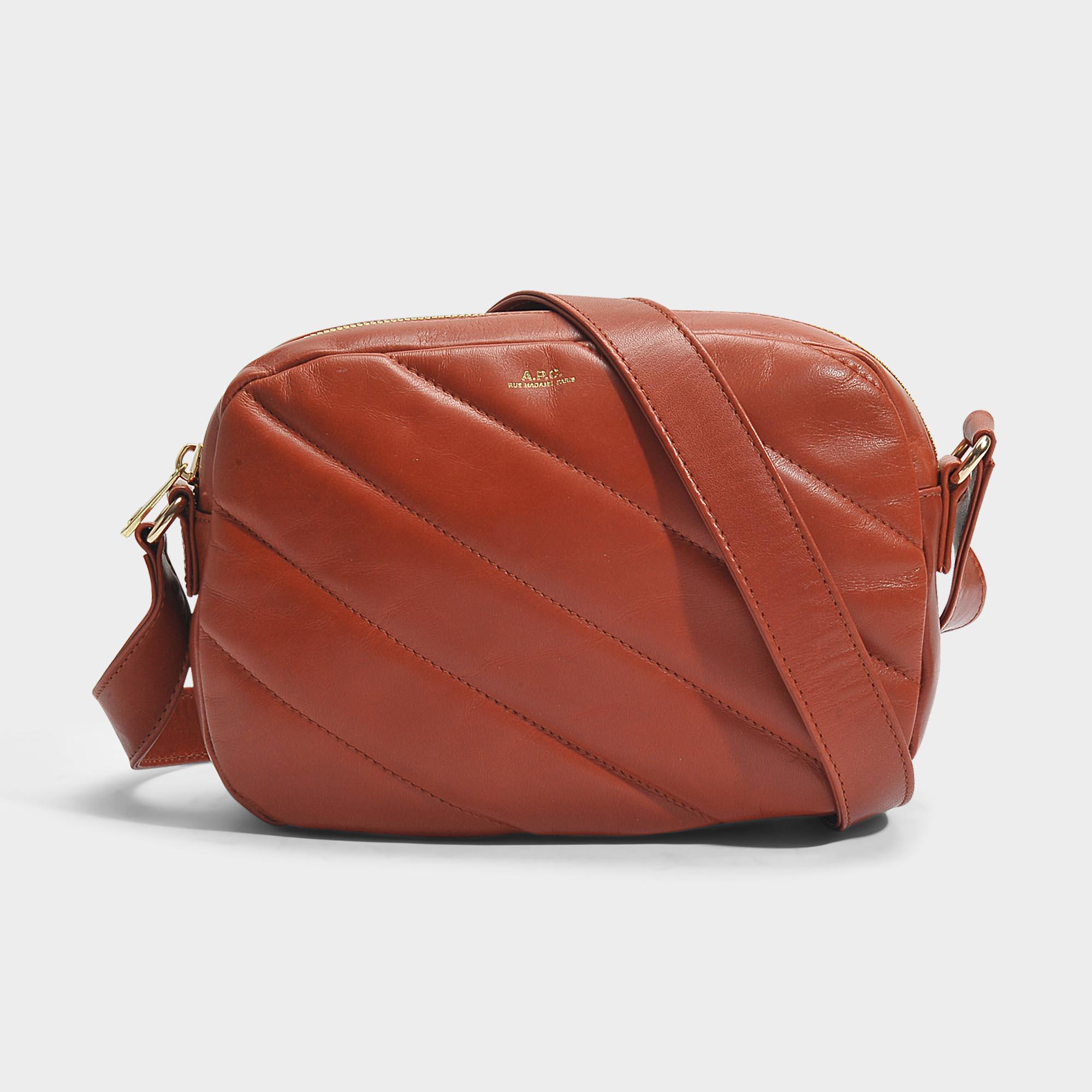 A.P.C. Suede Meryl Bag In Brique Leather in Red - Lyst