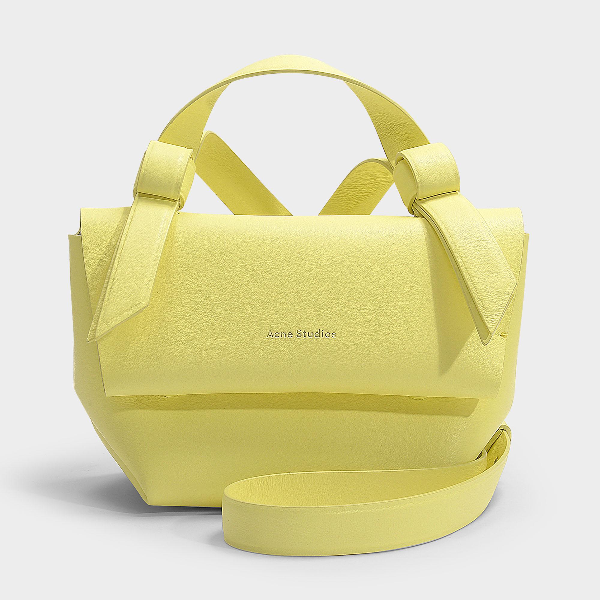 Acne Studios Musubi Milli Pale Yellow Small Leather Handbag | Lyst