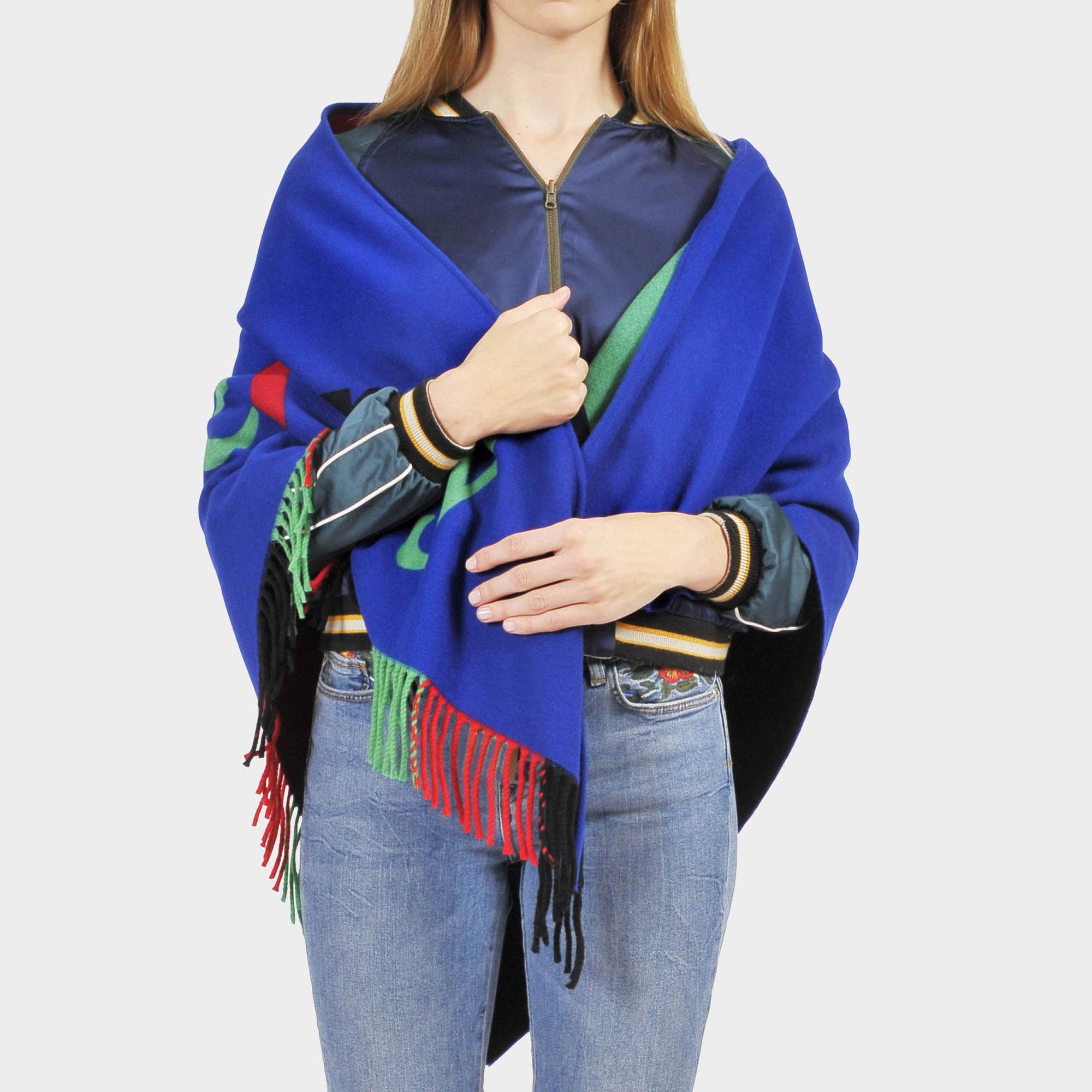 Burberry Bandana Scarf In Navy Wool in Blue Lyst