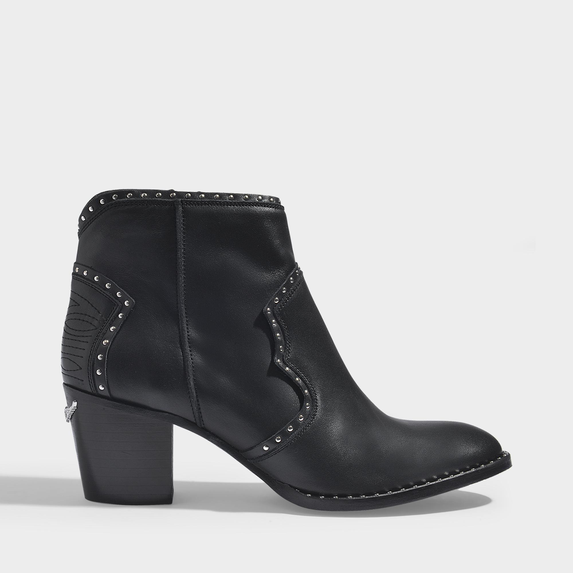 Zadig & Voltaire Molly Studded Boots in Black | Lyst