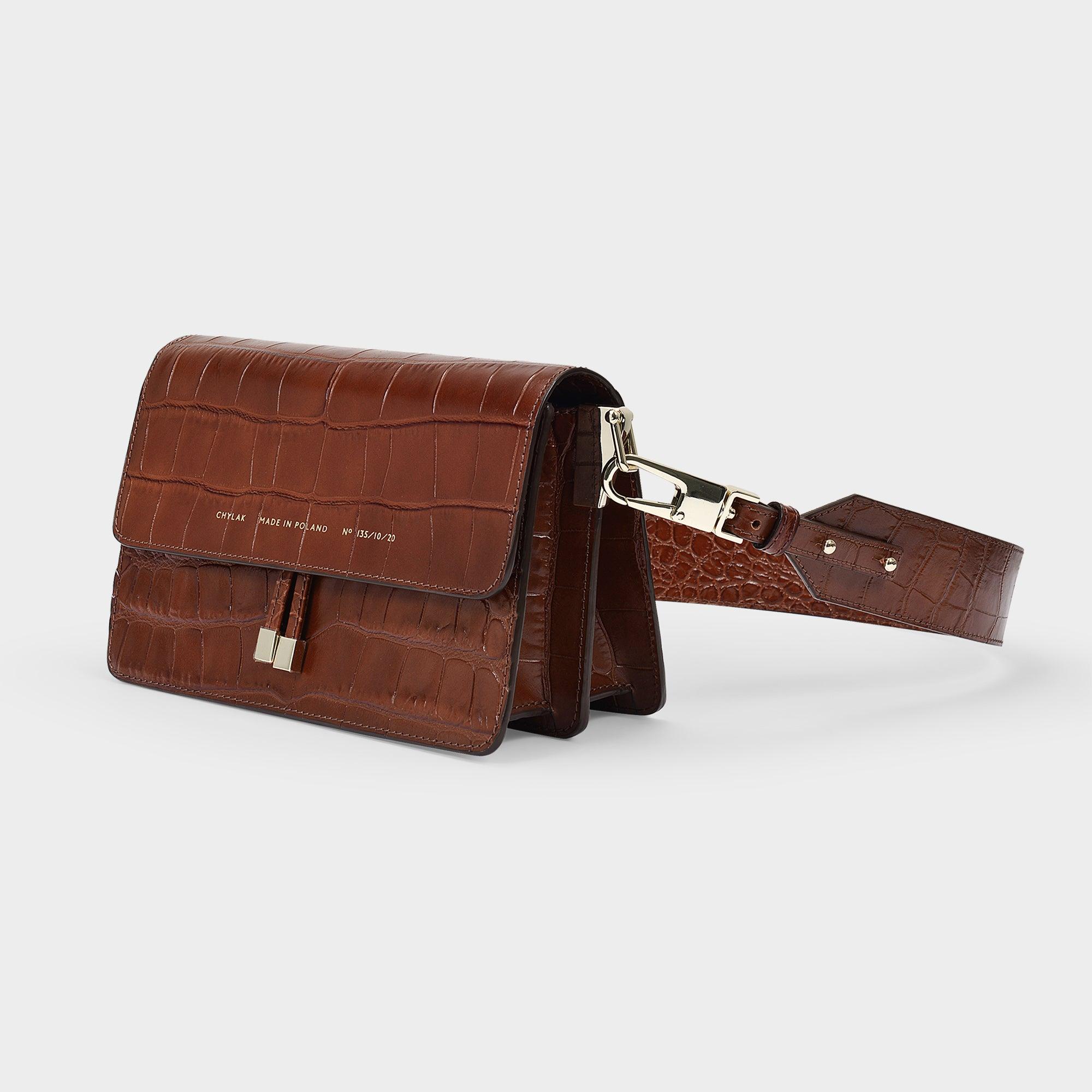 Chylak Shoulder Hobo Bag - - Caramel Glossy - Croc Embossed Leather in  Brown | Lyst
