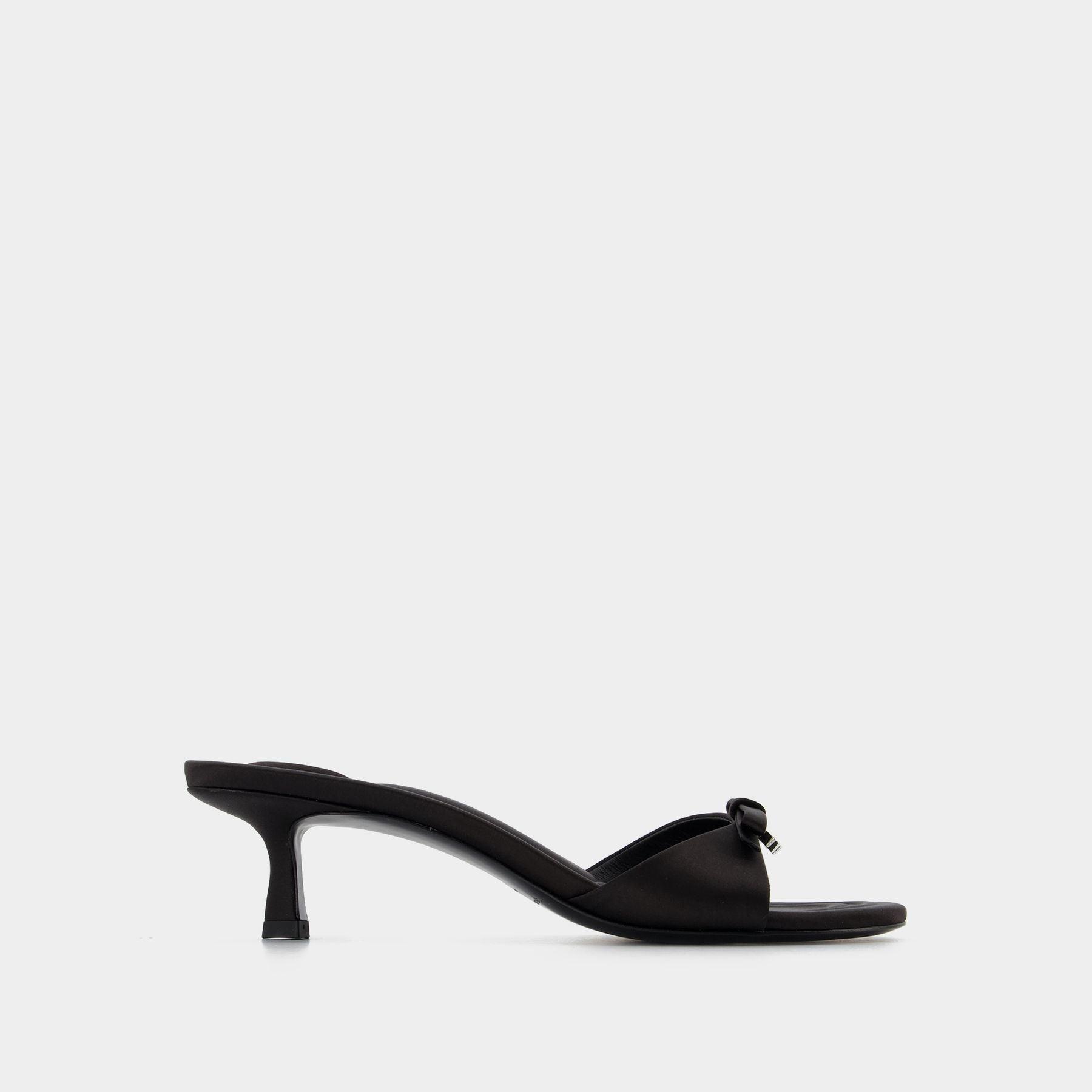 Alexander Wang Dahlia 50 Bow Sandals - - Black - Satin | Lyst