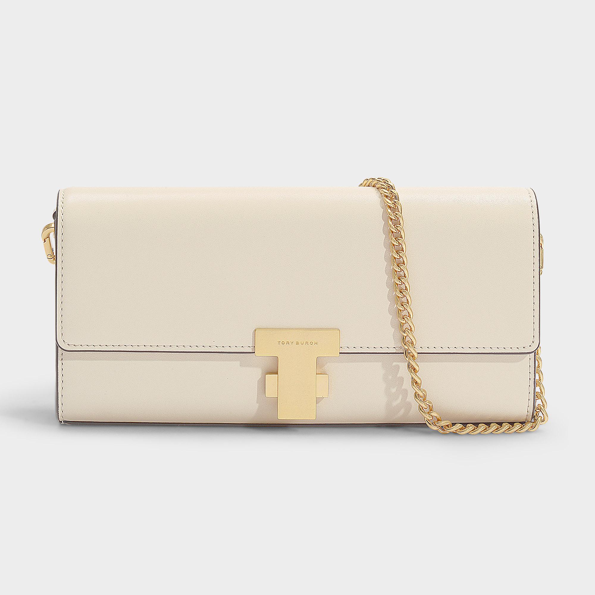 Tory Burch Juliette Clutch In New Cream Calfskin in Natural | Lyst