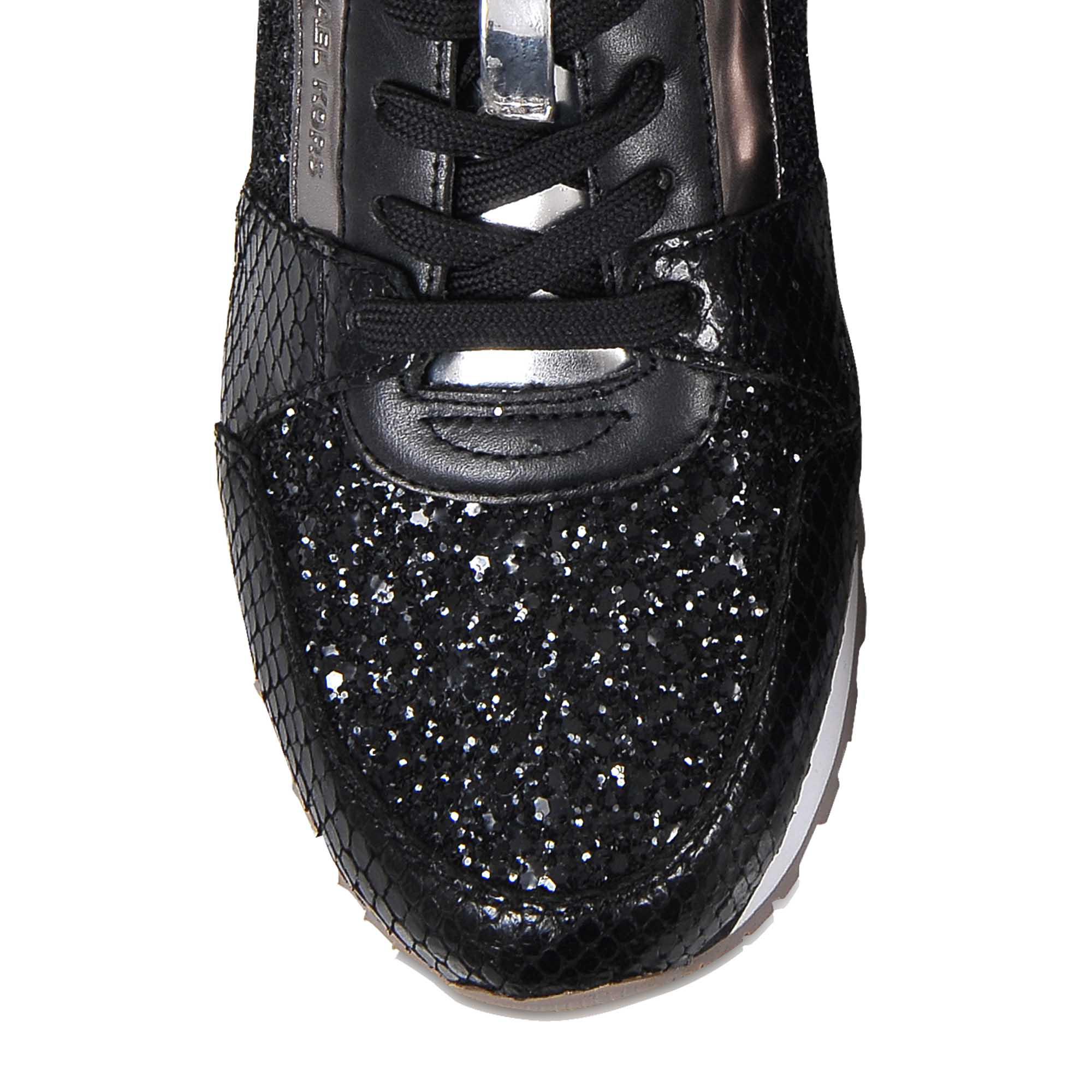 MICHAEL Michael Kors Suede Billie Glitter Sneakers in Black | Lyst