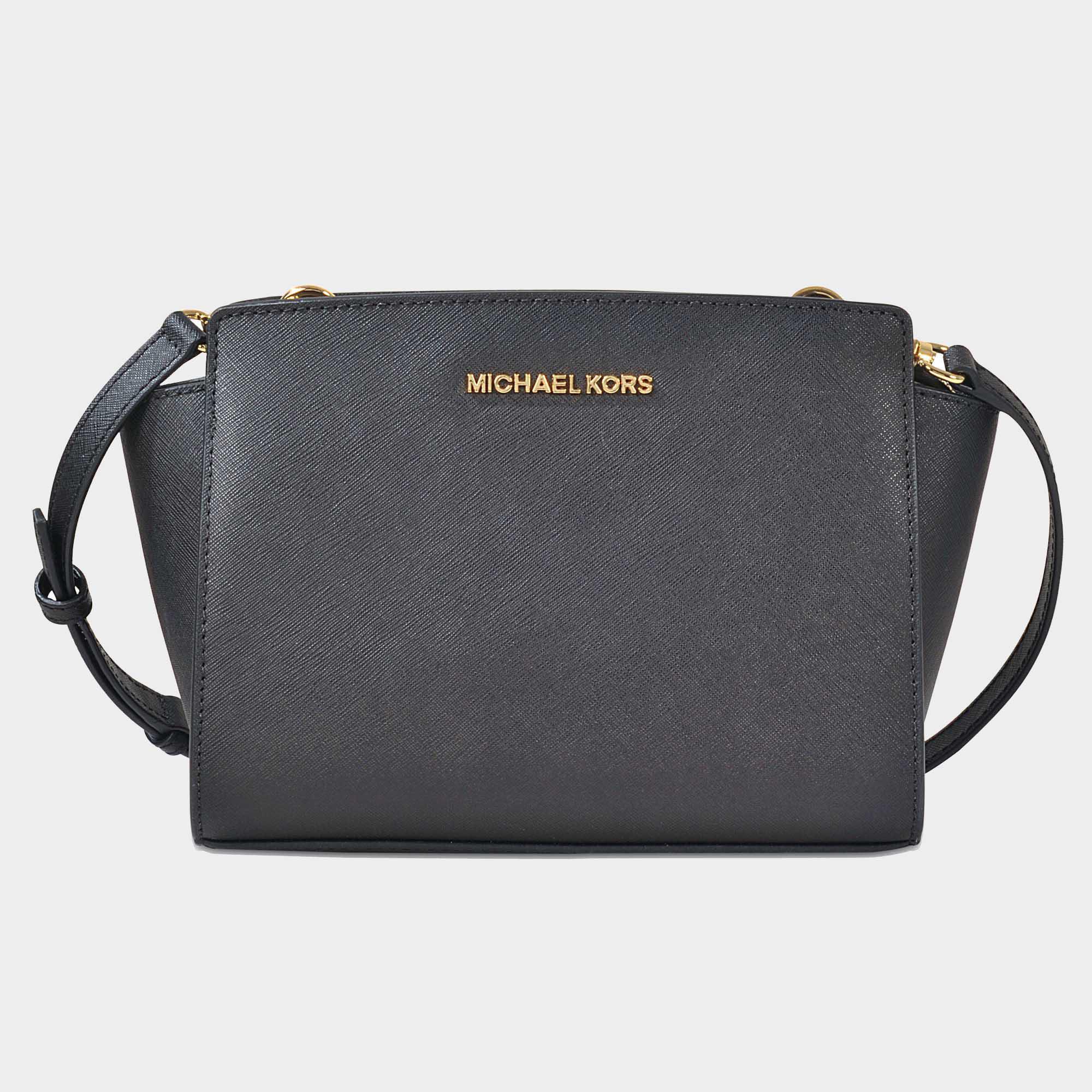 Sac selma medium messenger en cuir saffiano noir Sac selma medium messenger en cuir saffiano noir