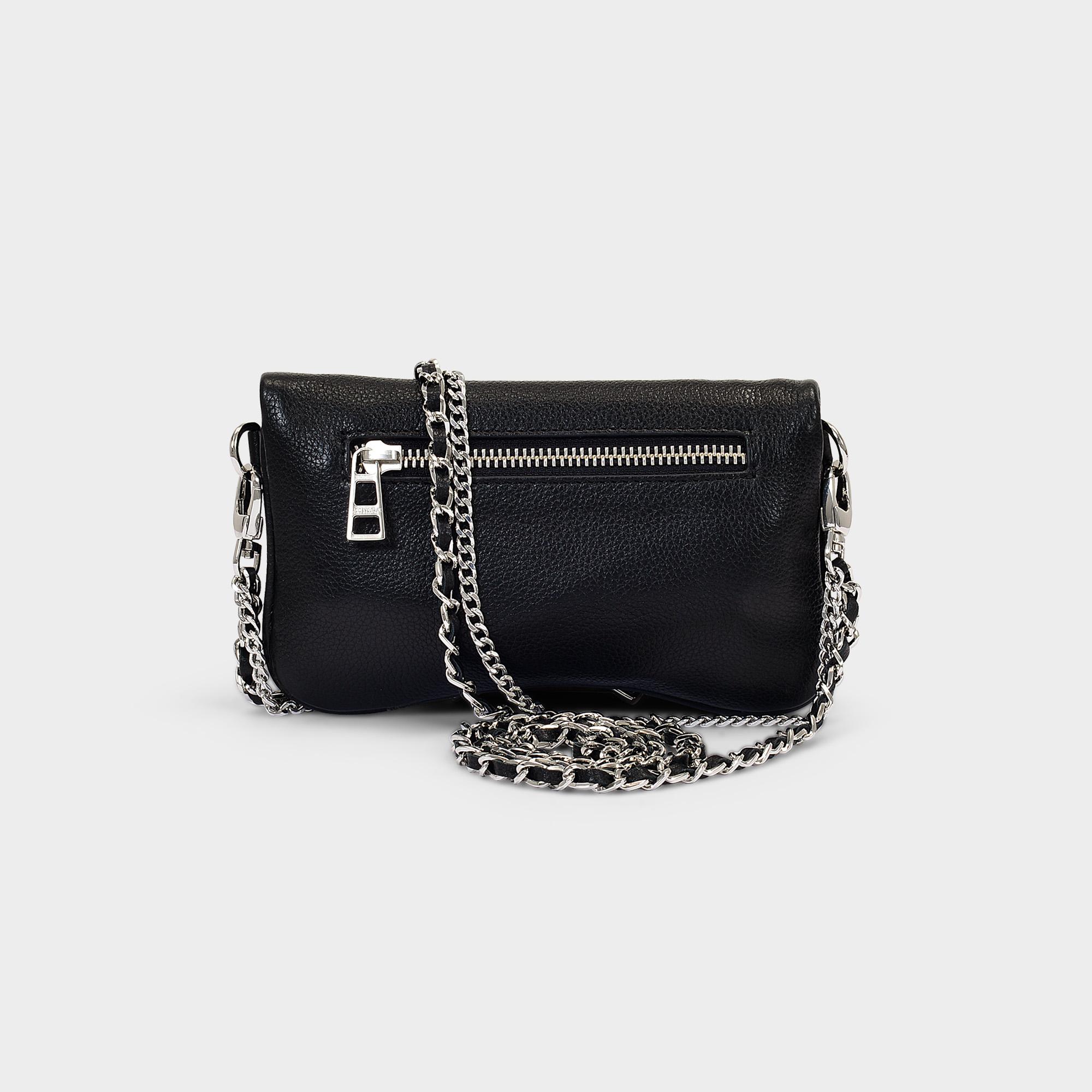 Zadig & Voltaire Rock Nano Crossbody Bag In Black Grained Leather - Lyst