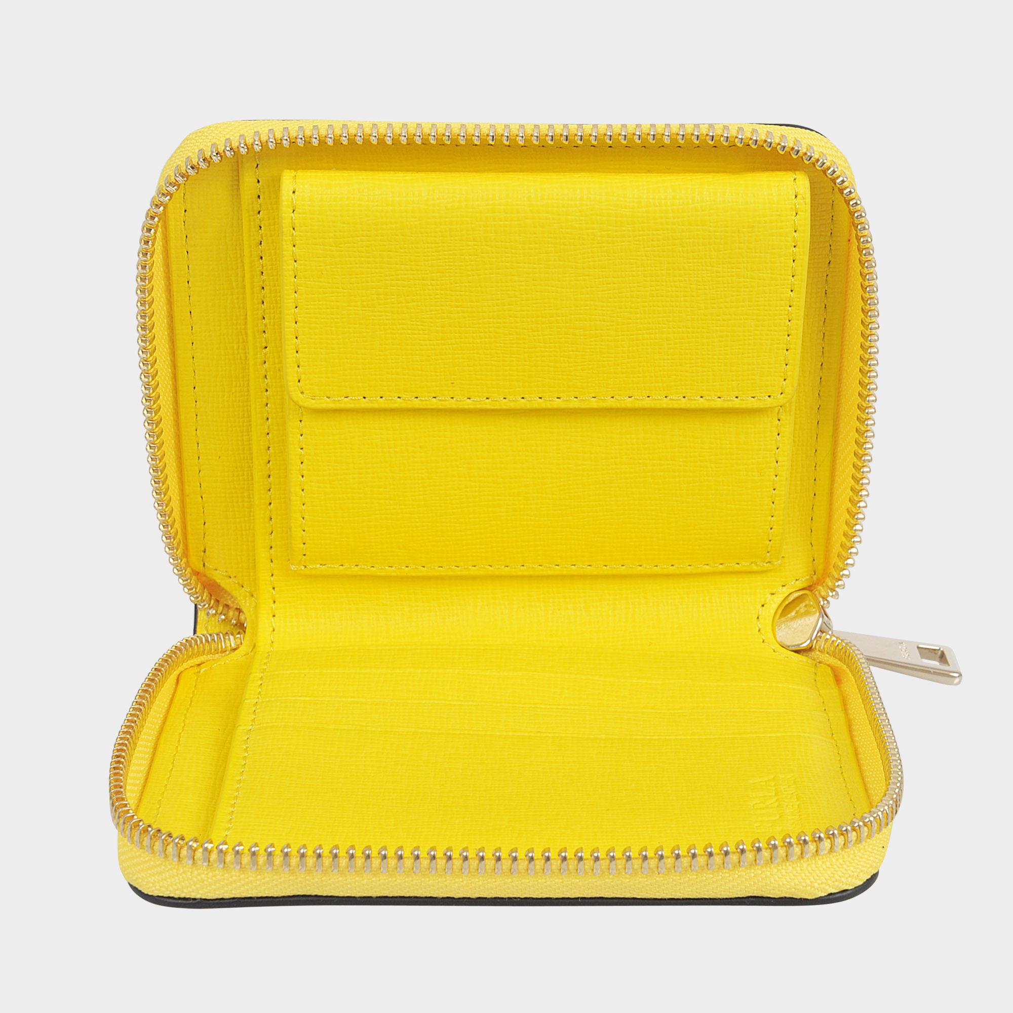 Furla Leather Babylon S Zip Around Wallet in Yellow | Lyst
