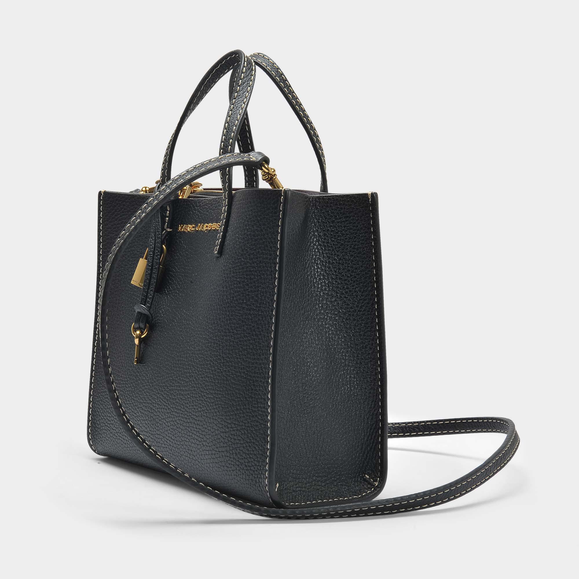 Marc Jacobs The Mini Grind Bag In Black And Gold Calfskin - Lyst