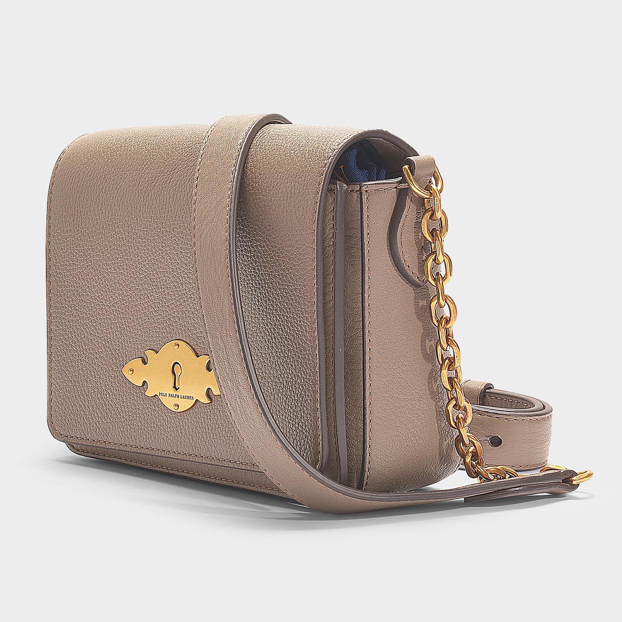 Taupe De Ralph Brooke Coloris Sac Veau Bandoulière Cuir Lauren En Polo À Gray Main Chaîne ywO8mNPn0v