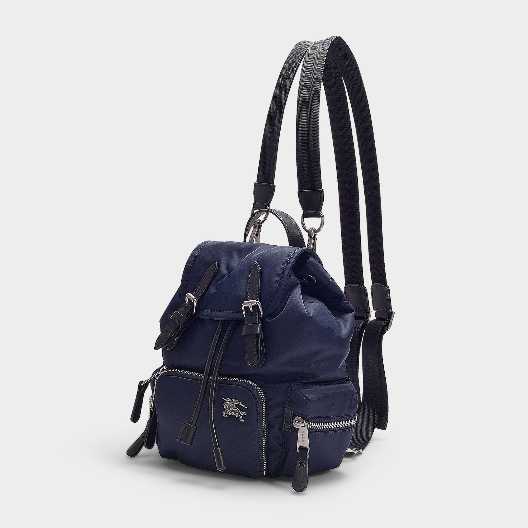 Burberry Synthetic The Rucksack Small Backpack In Ink Blue Nylon - Lyst