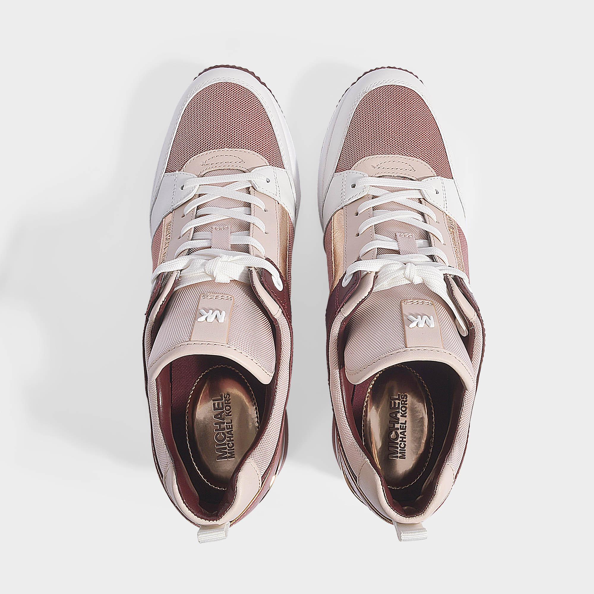 MICHAEL Michael Kors Georgie High Heel Sneakers In Pink Leather, Small Air  Mesh And Metallic Nappa | Lyst Canada
