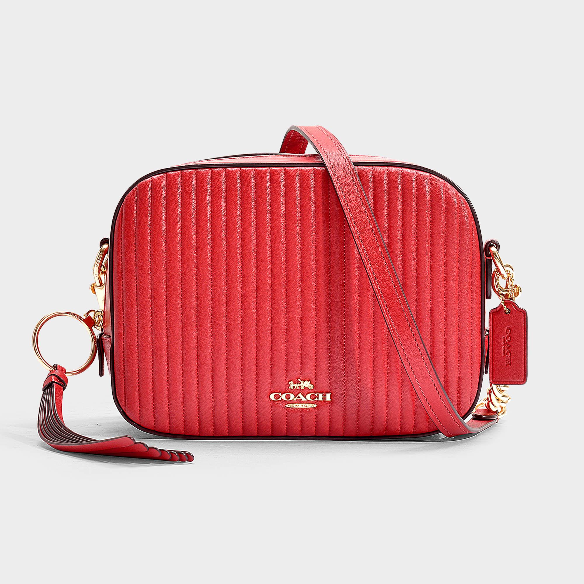 COACH Canvas Camera Bag In Red Calfskin Lyst