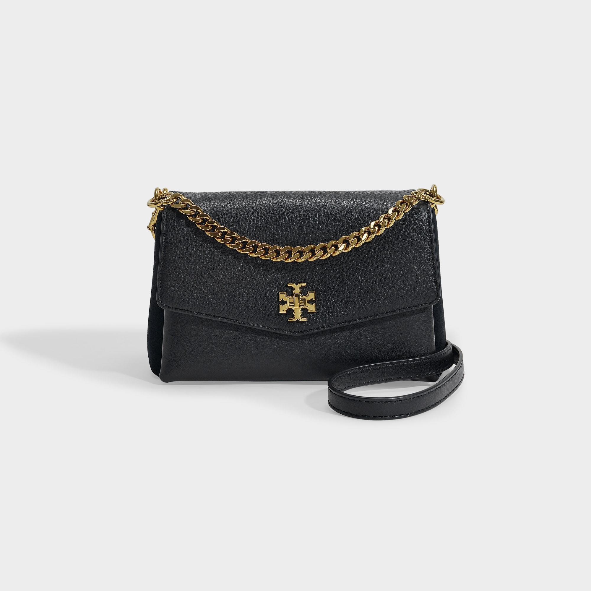 Tory Burch Kira Mixed Materials Crossbody Bag In Black Leather Save