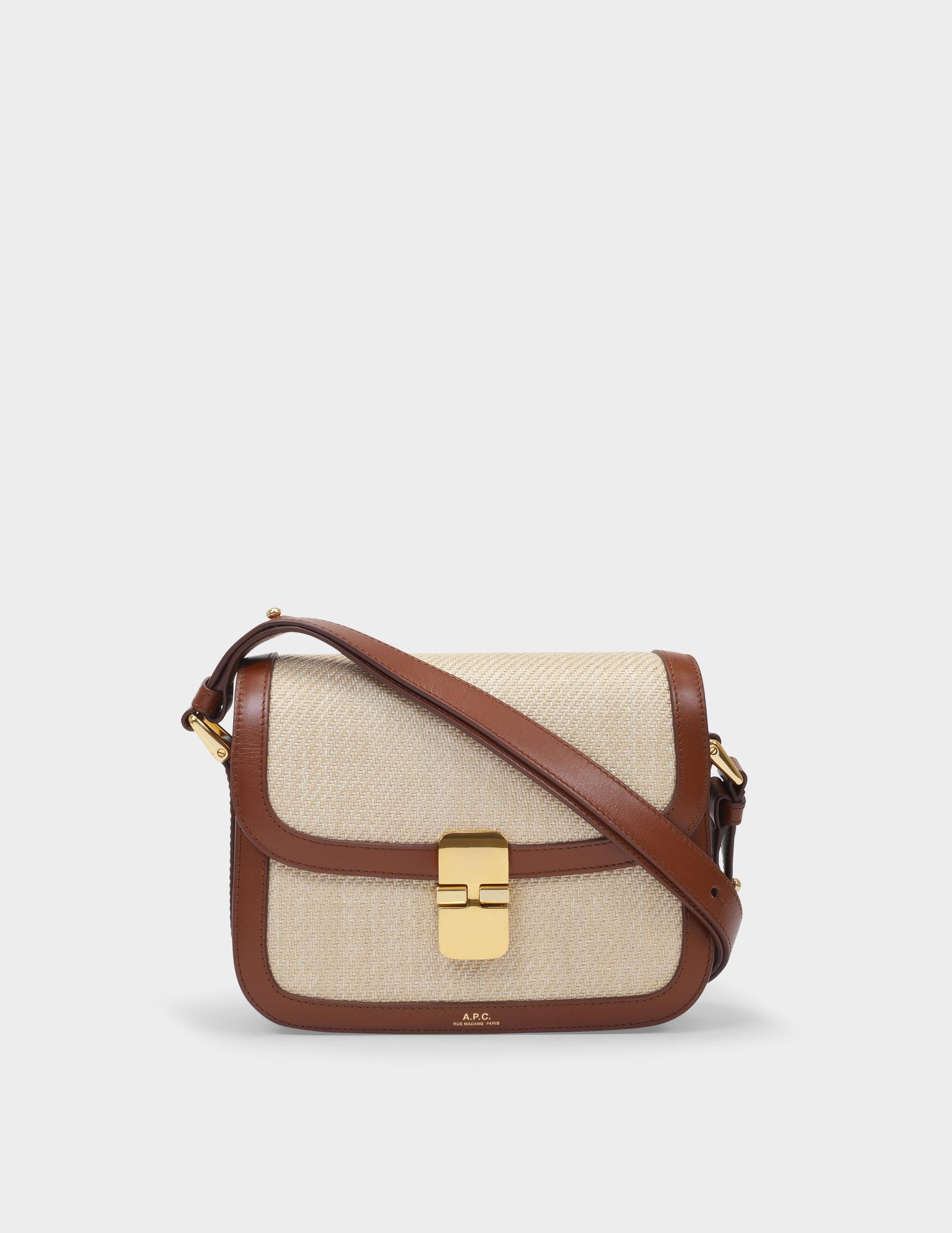 A.P.C. Grace Small Bag In Hazelnut Canvas And Smooth Leather in Brown | Lyst
