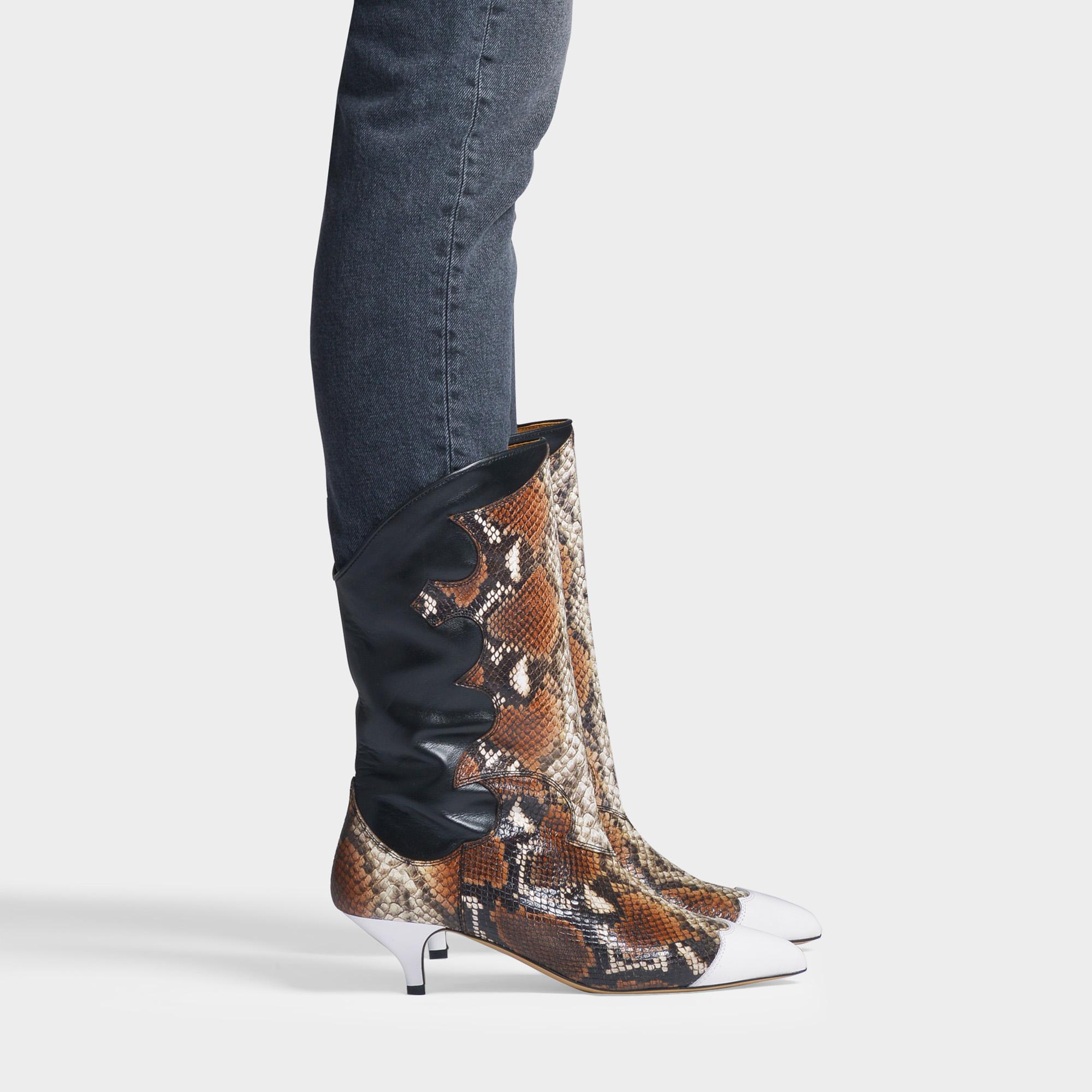 ganni snakeskin boots