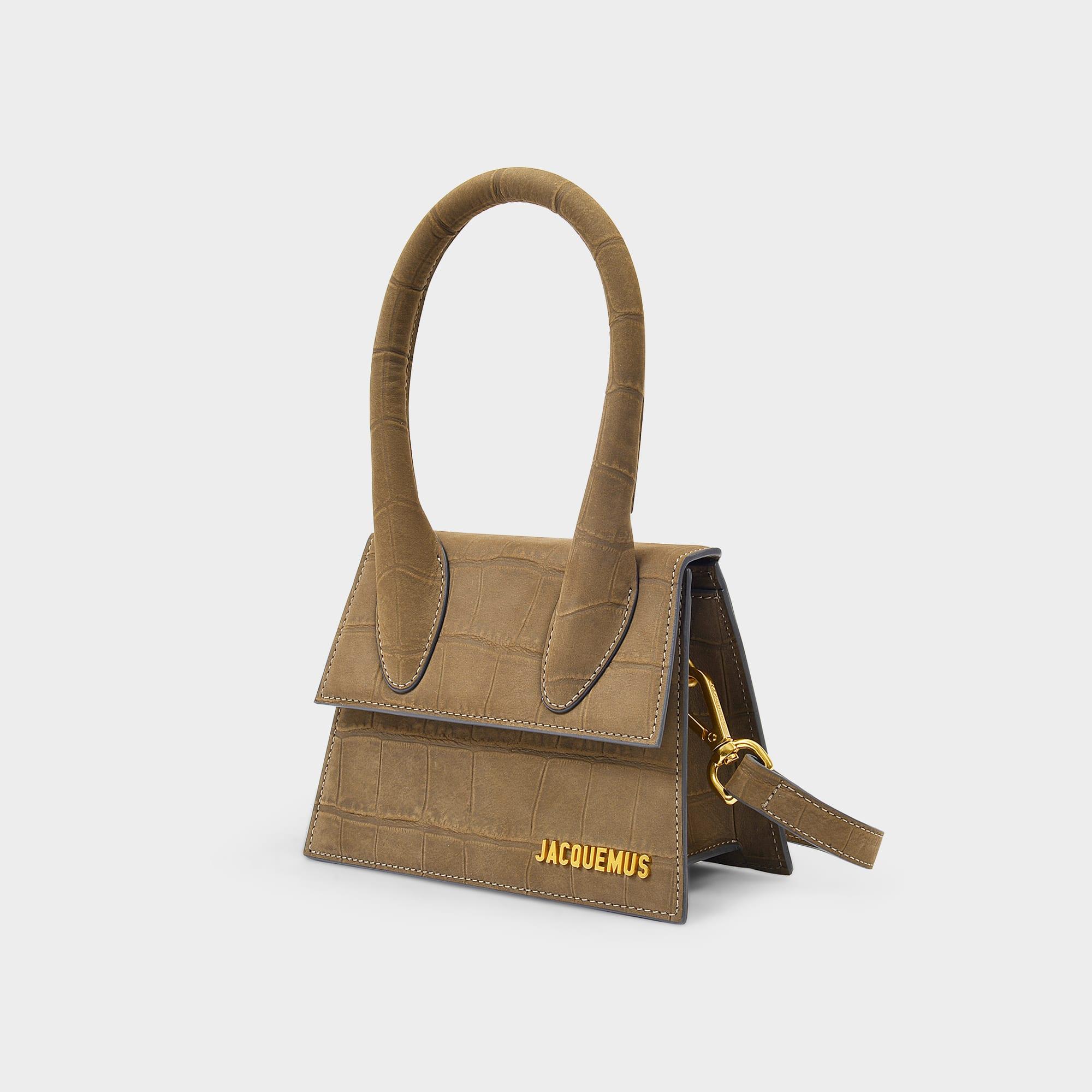 Jacquemus Handbag Le Chiquito Moyen In Beige Nubuck Leather in Natural ...