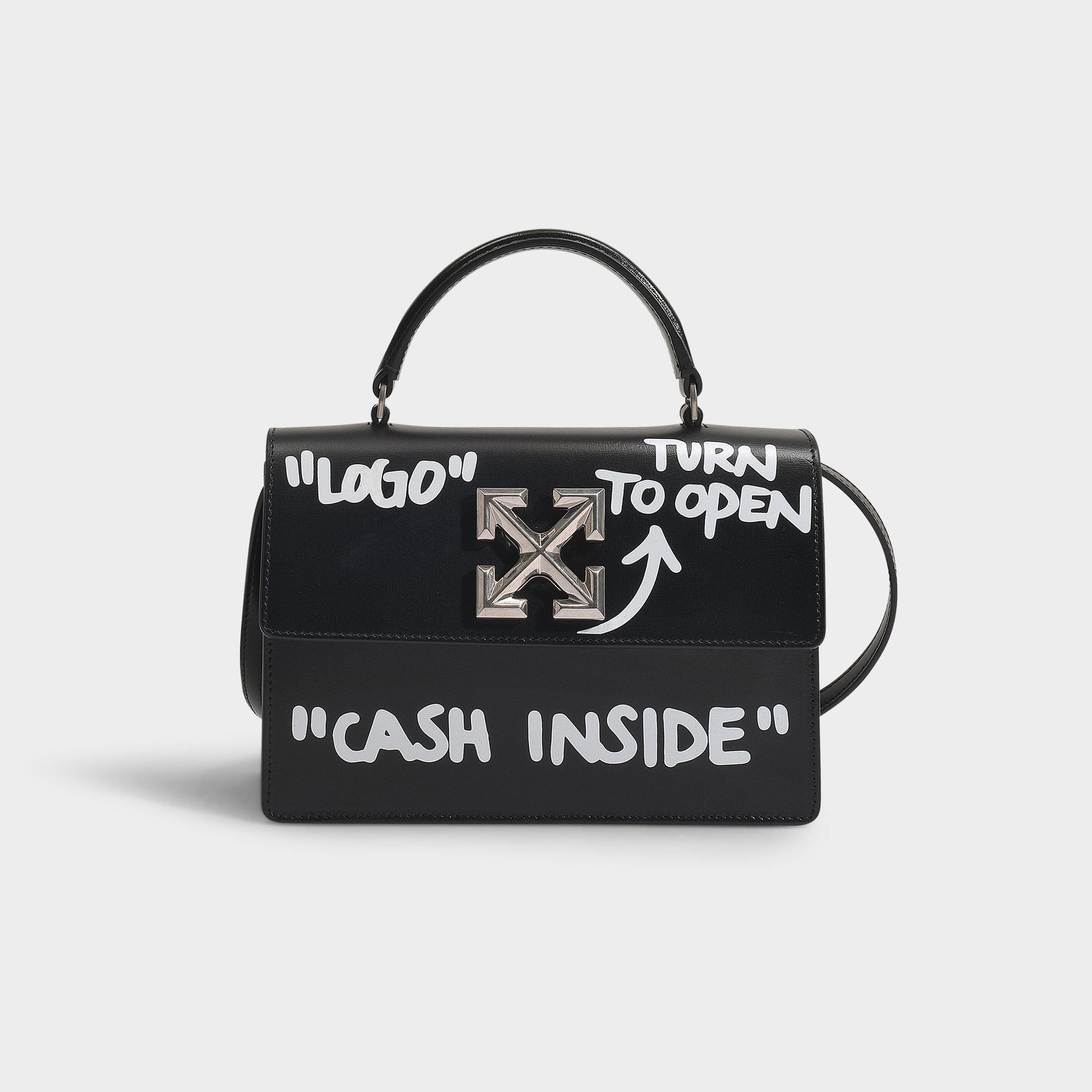 Grind Made to remember cheek Off-White c/o Virgil Abloh Jitney 1.4 Cash Inside Bag In Black And White  Calfskin | Lyst