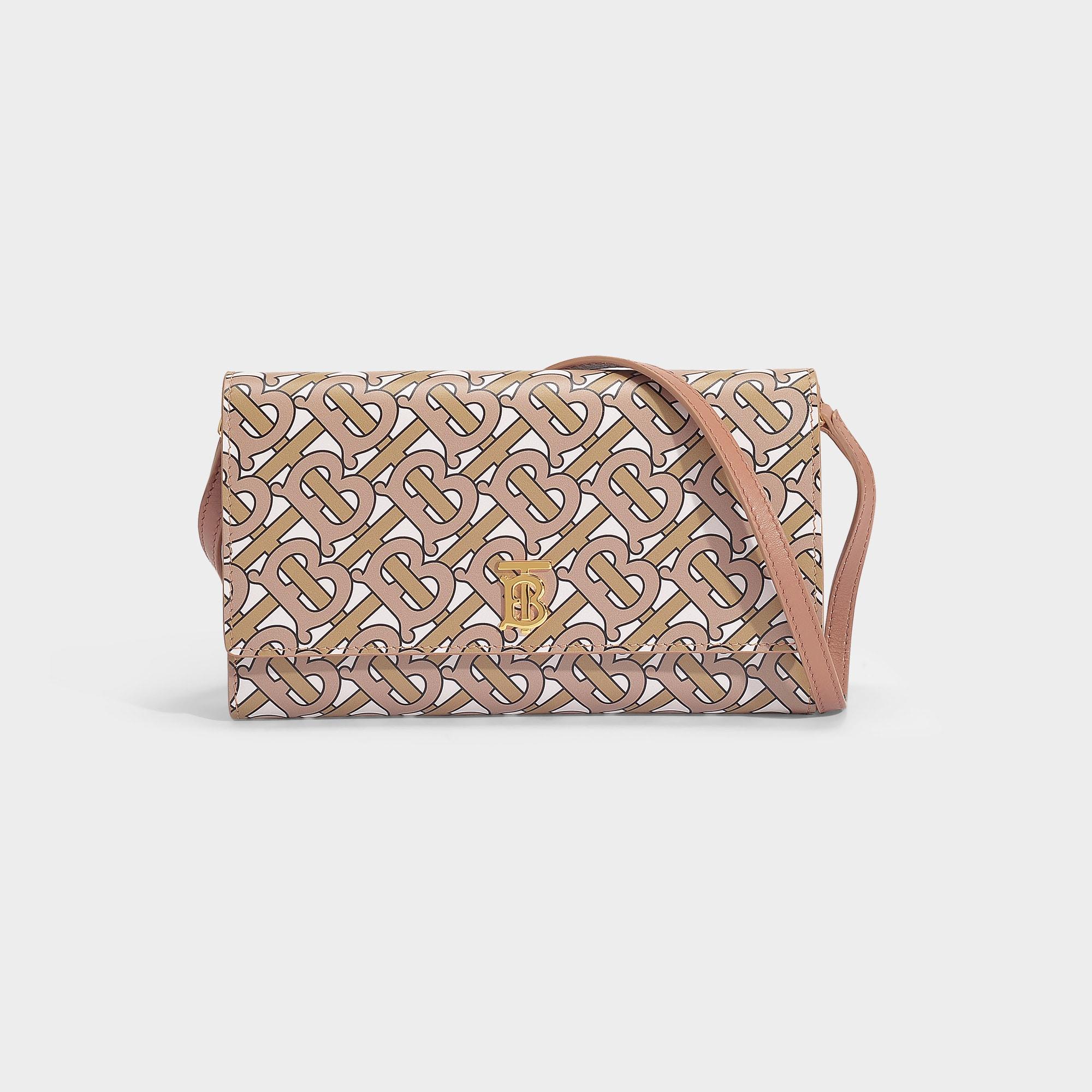 burberry hazelmere leather chain wallet