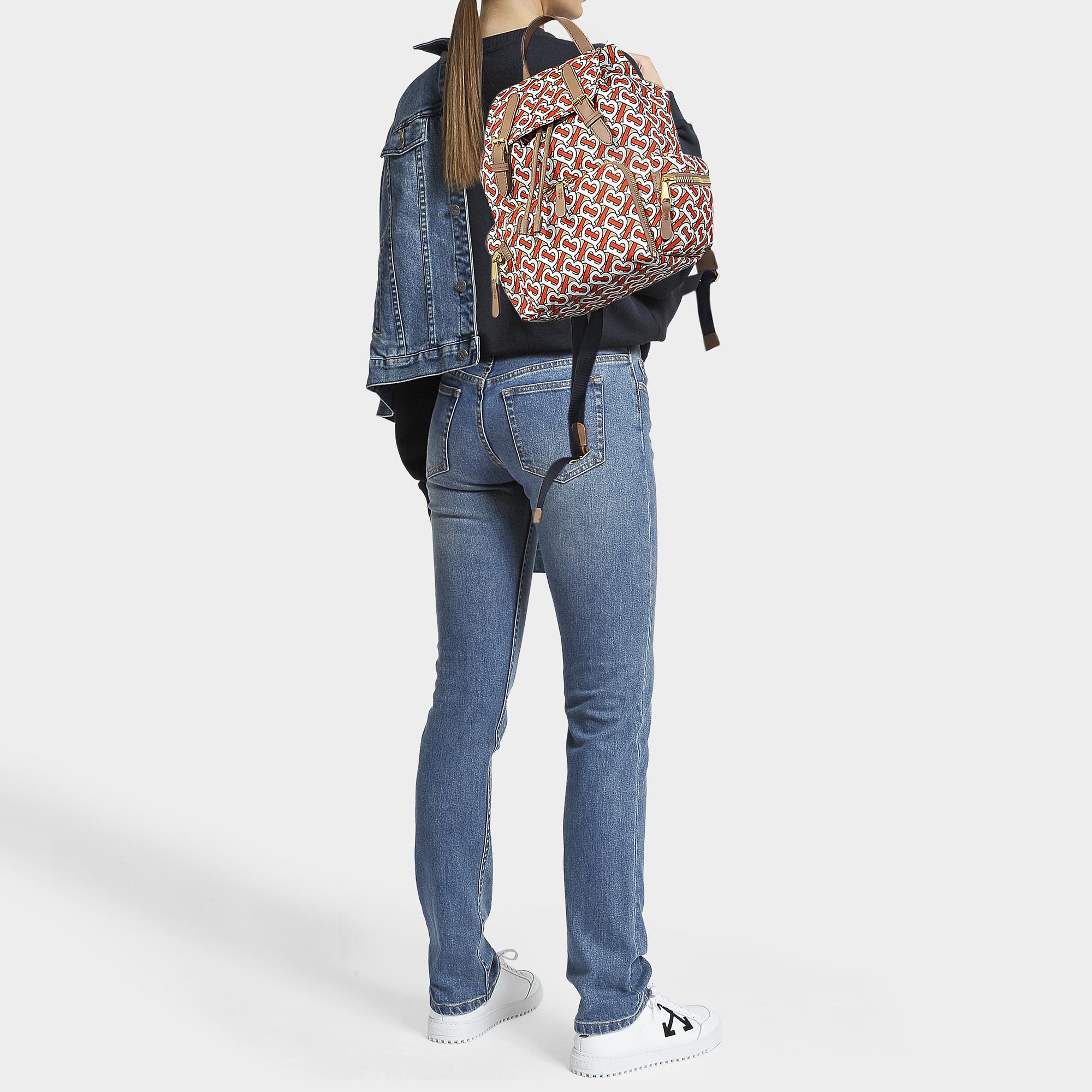 Burberry Synthetic Red Medium Rucksack In Monogram Print Nylon | Lyst