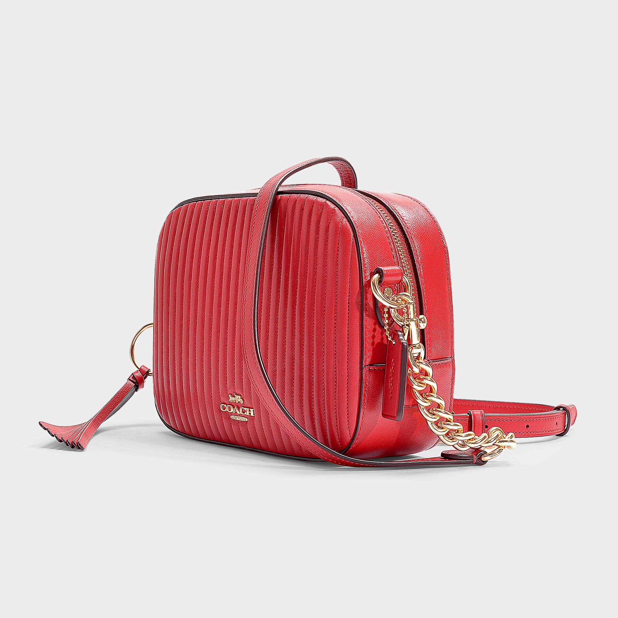 coach camera bag red