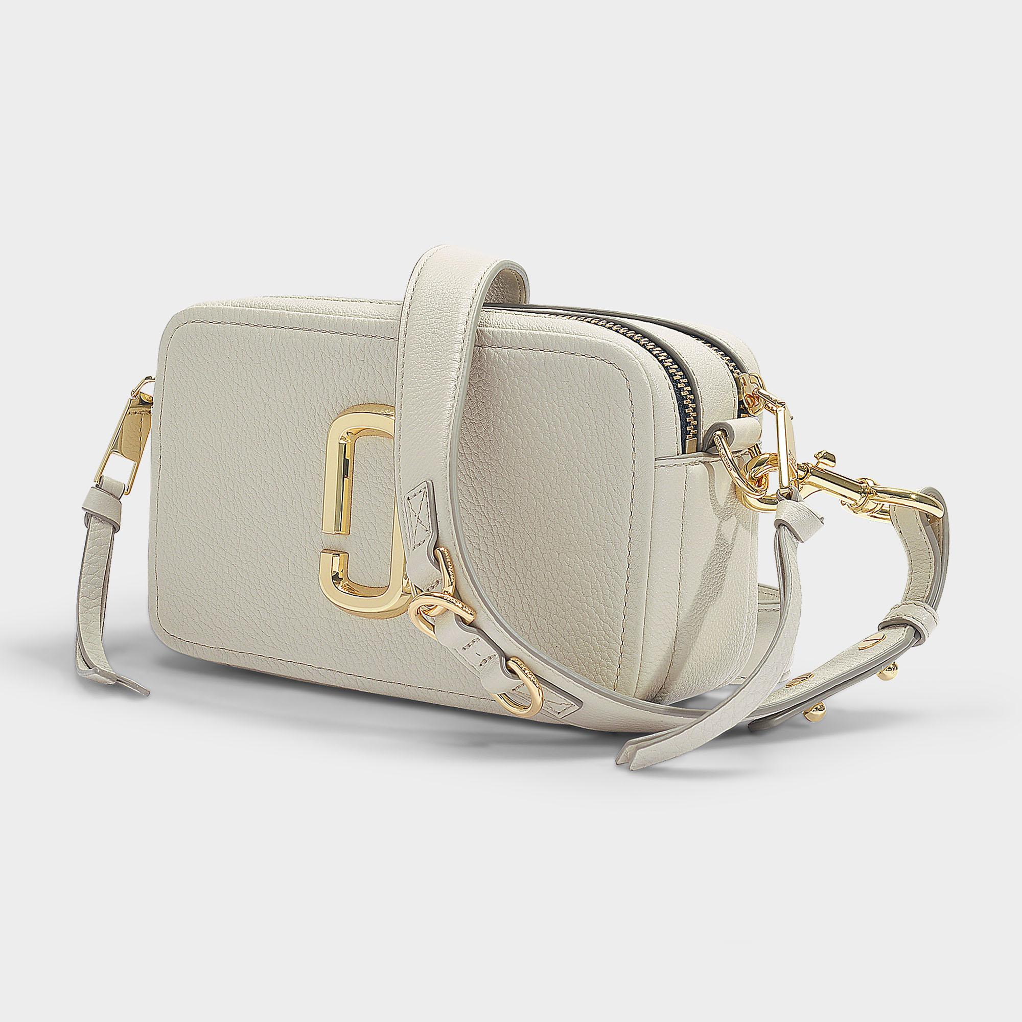 MARC JACOBS THE SOFTSHOT 21 PEBBLED CREAM LEATHER CROSSBODY-EXCELLENT COND