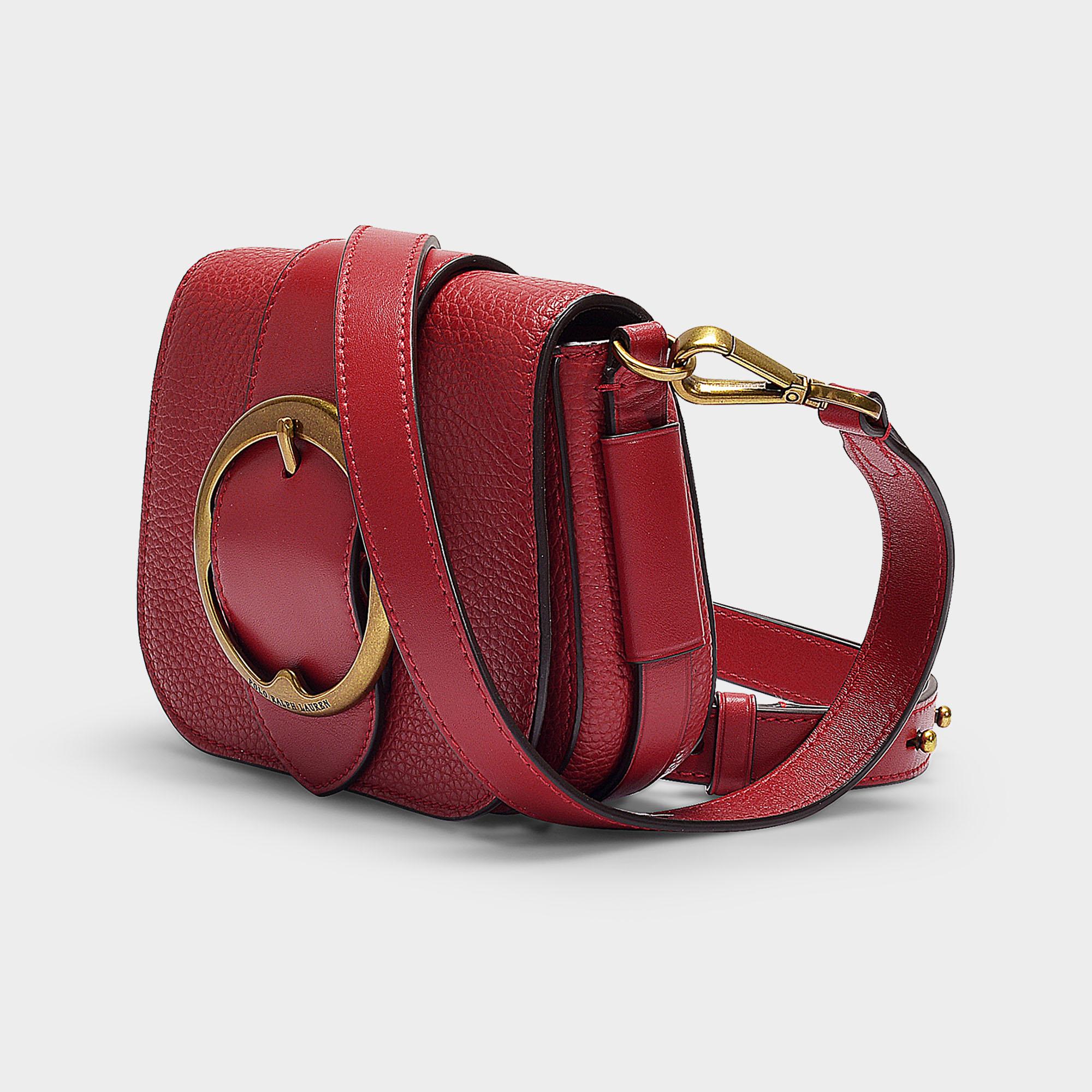 Polo Ralph Lauren Leather Mini Saddle Bag Womens in Red - Lyst