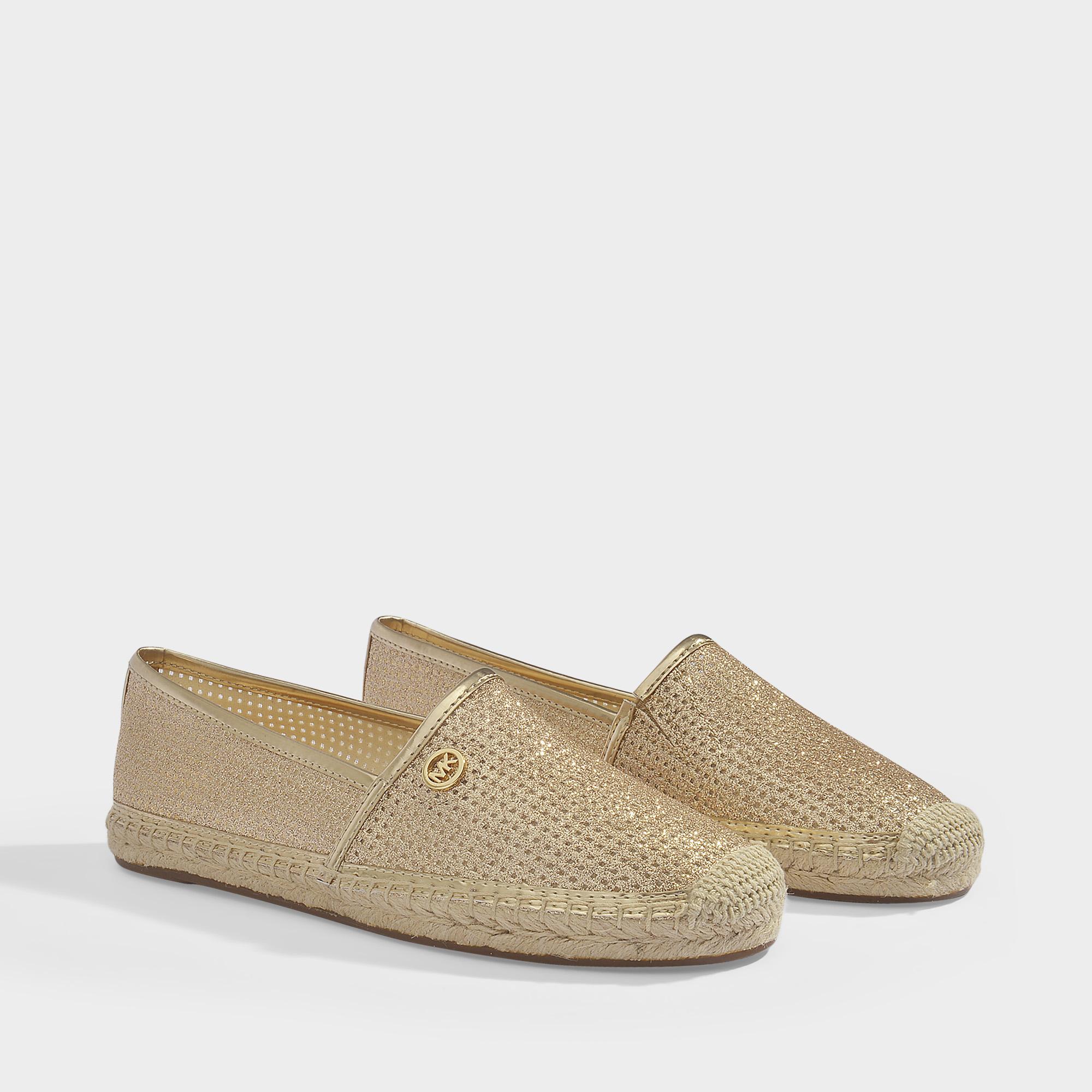 michael kors gold slip on shoes
