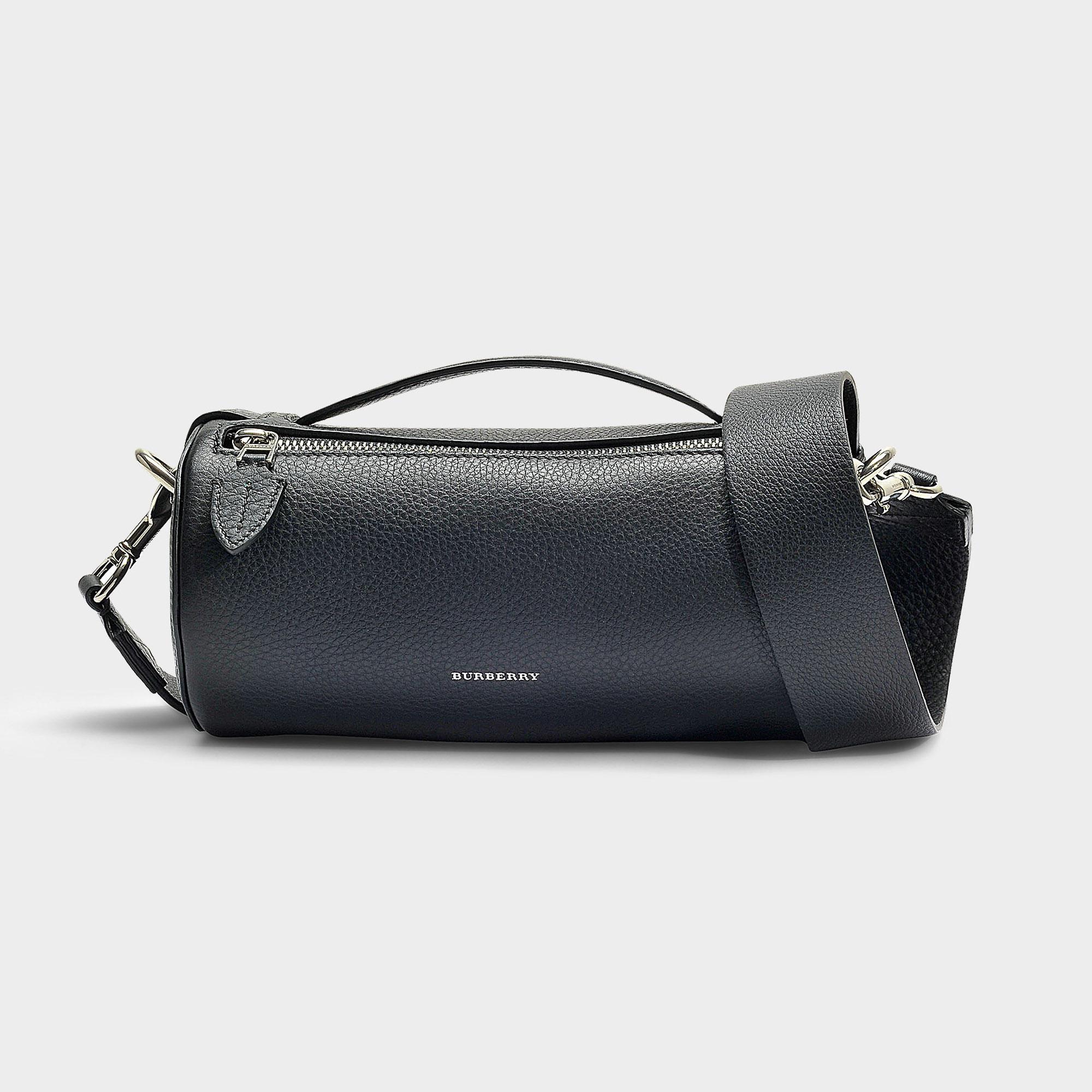 Burberry Leather The Barrel Bag In Black Calfskin | Lyst