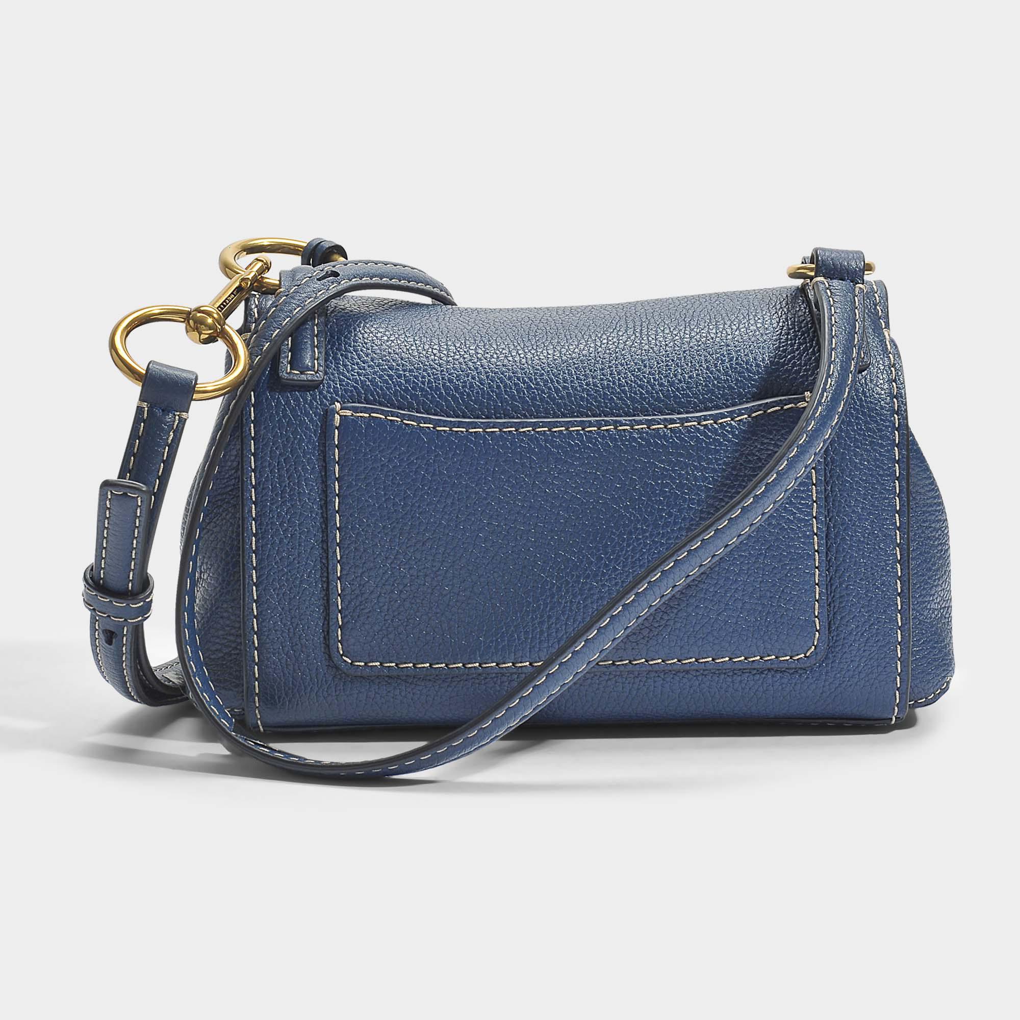 Marc Jacobs The Mini Boho Grind Crossbody Bag In Blue Sea Cow Leather