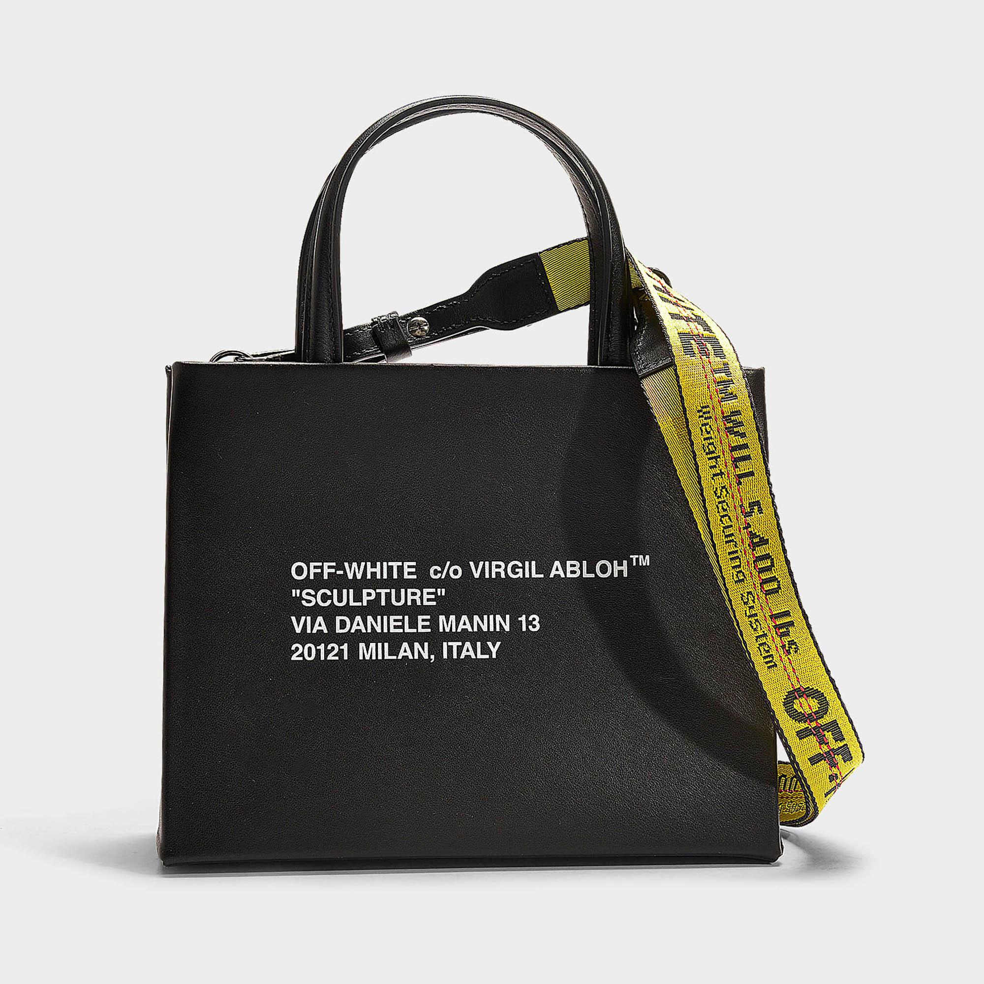 Off-White c/o Virgil Abloh Leather Small Box Bag In Black And 