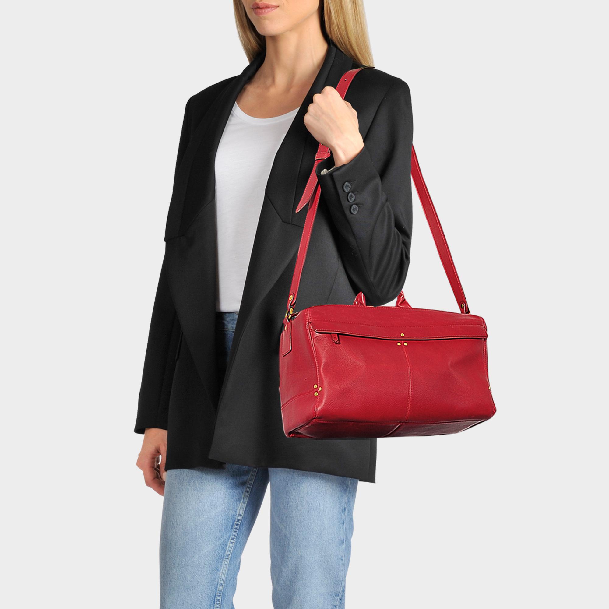 Jérôme Dreyfuss Leather Raoul Bag In Burgundy Calfskin in Red | Lyst