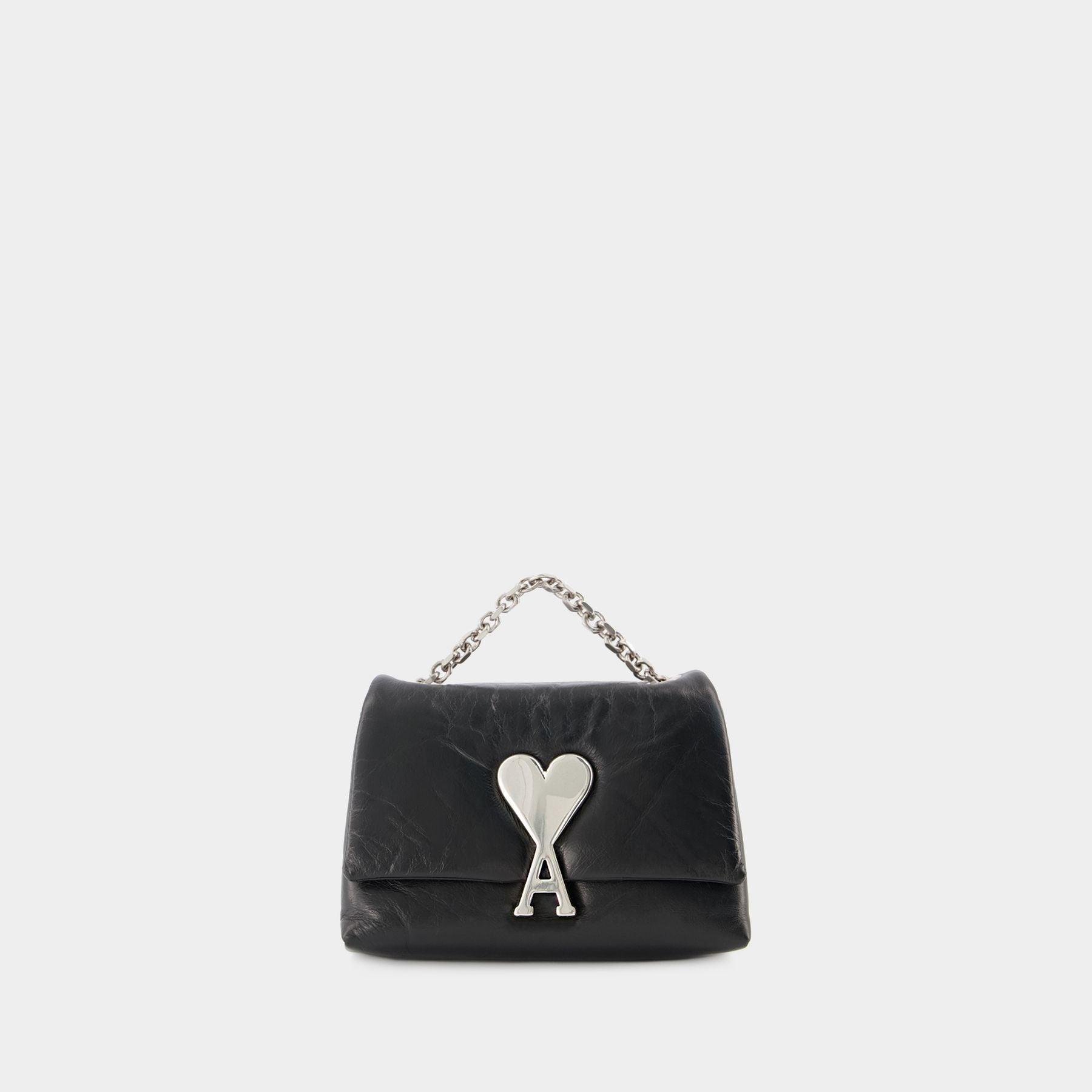 Ami Paris Voulez Vous Mini Hobo Shoulder Bag in Black | Lyst