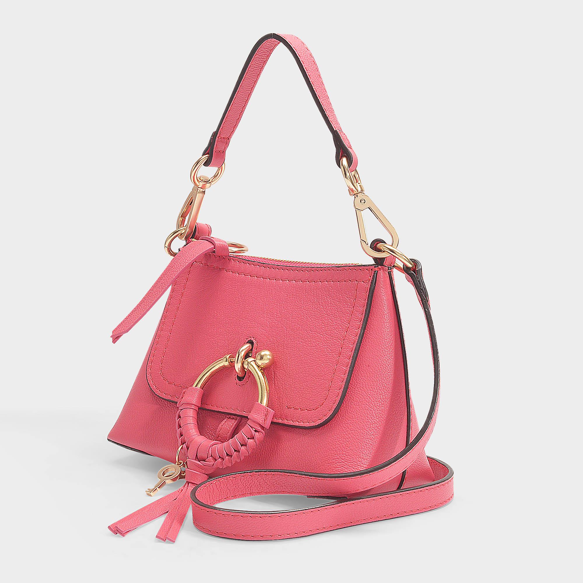 See By Chloé Joan Mini Hobo Bag In Ardent Pink Grained Leather | Lyst