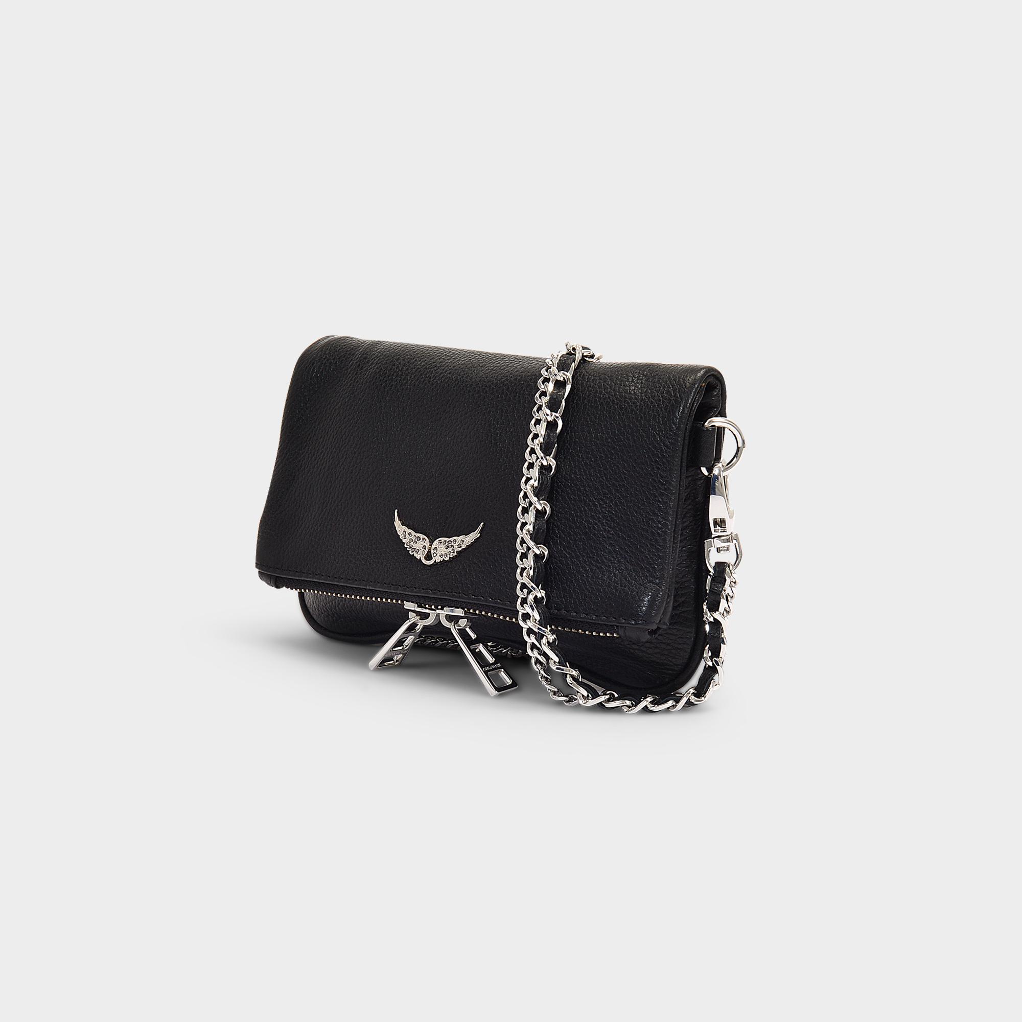 Zadig & Voltaire Rock Nano Crossbody Bag In Black Grained Leather Lyst