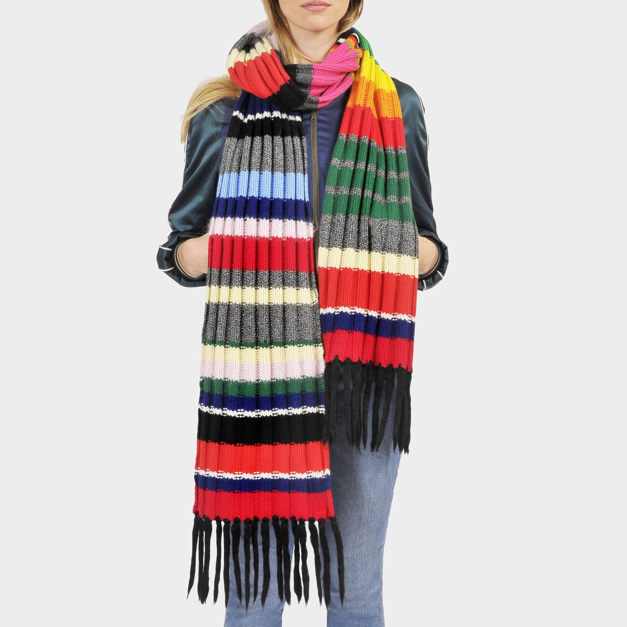 Burberry Knit Scarf In Multicolor Wool 