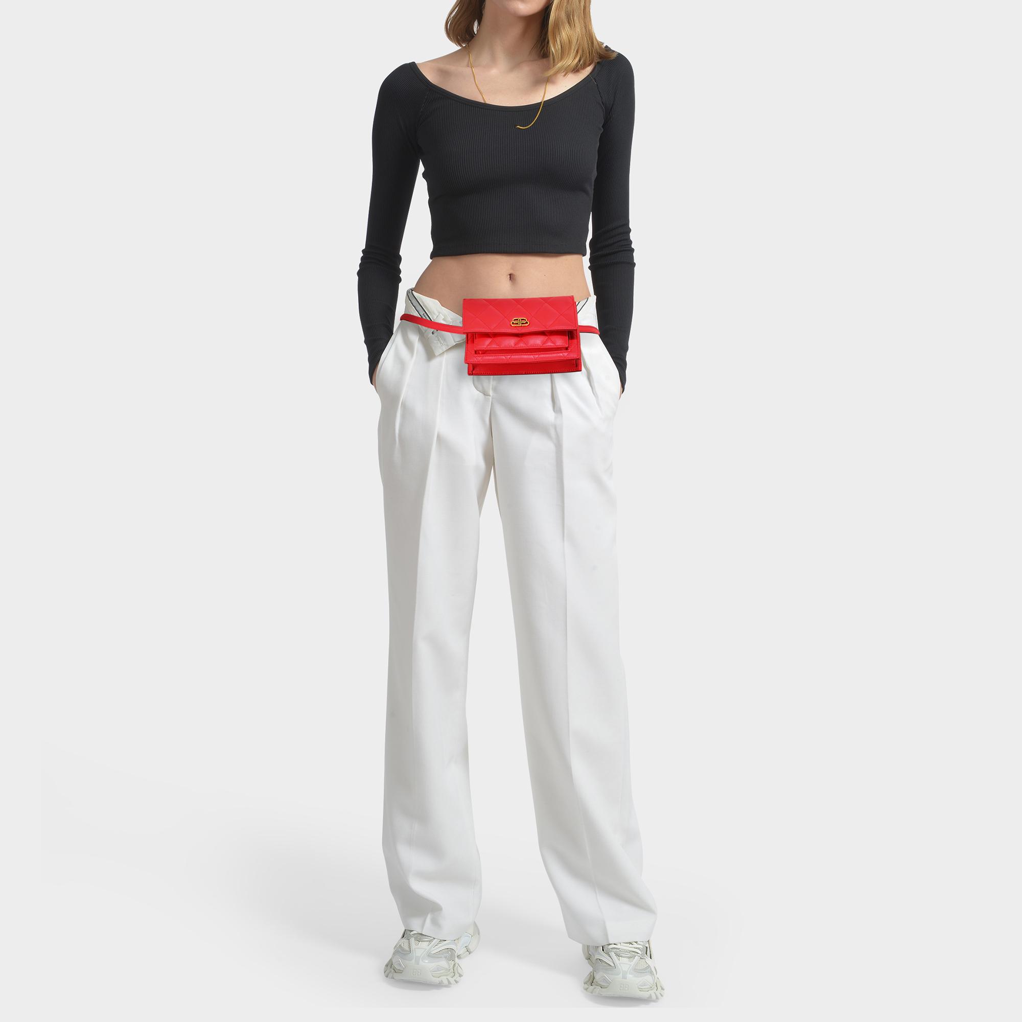 Balenciaga Sharp Xs Belt Bag In Red Quilted Leather | Lyst