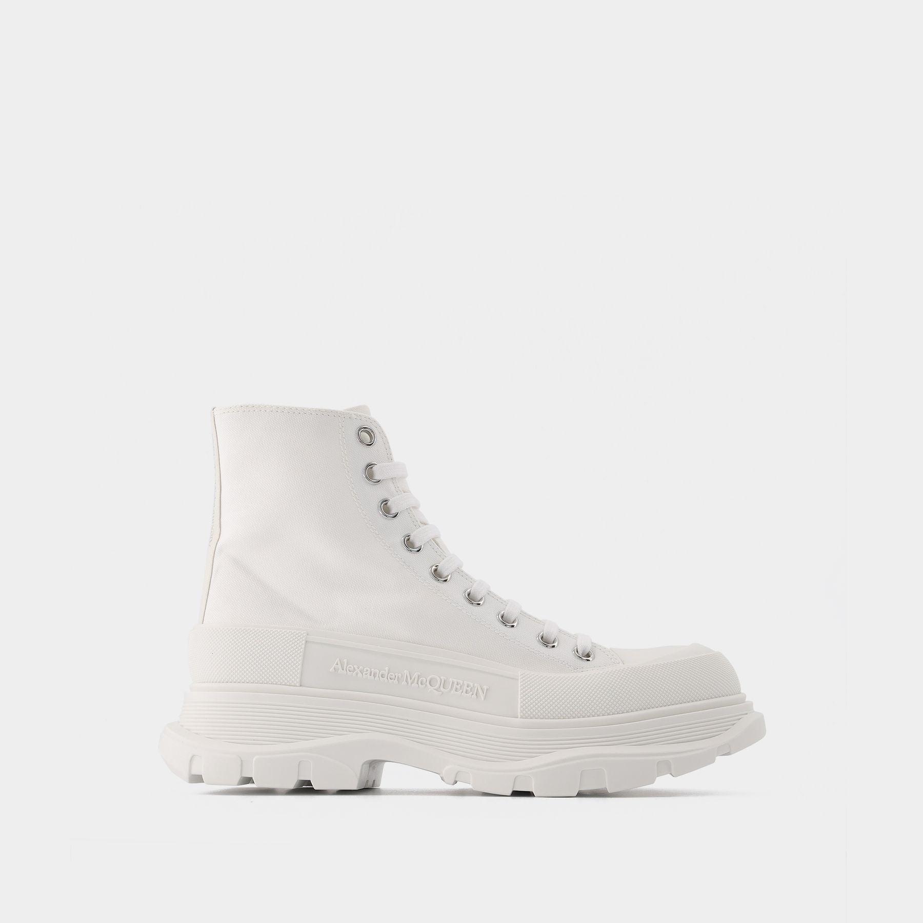 Alexander McQueen Tread Slick Sneakers White Leather Lyst