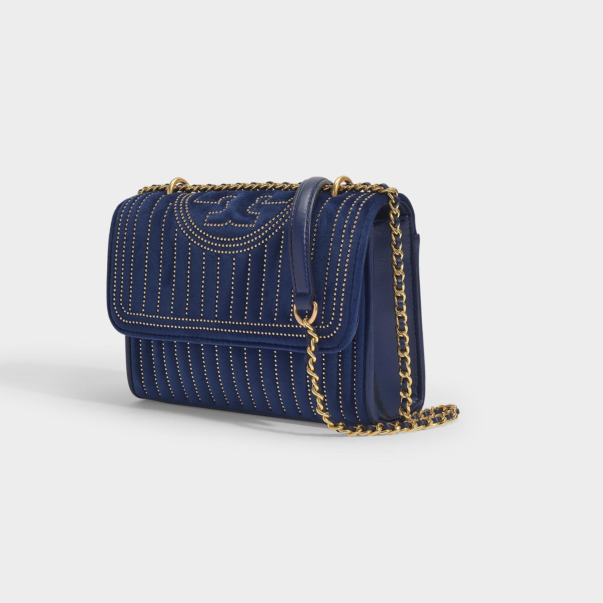 Tory Burch Small Fleming Convertible Shoulder Bag in Blue