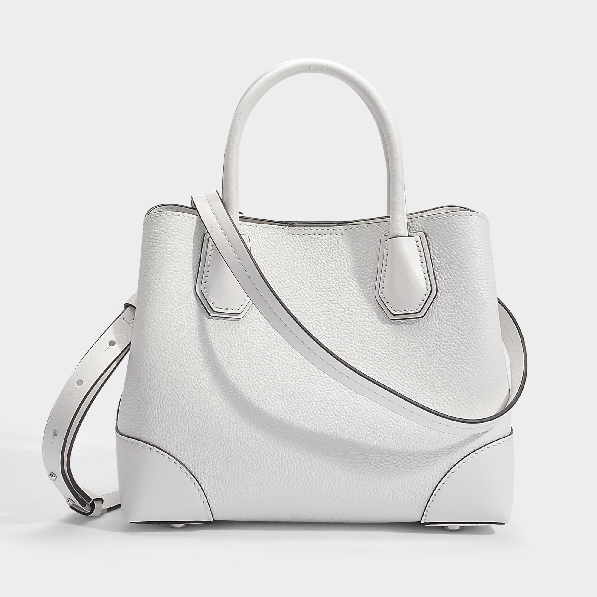 MICHAEL Michael Kors Mercer Gallery Small Center Zip Satchel Bag In Optic White Mercer Pebble 