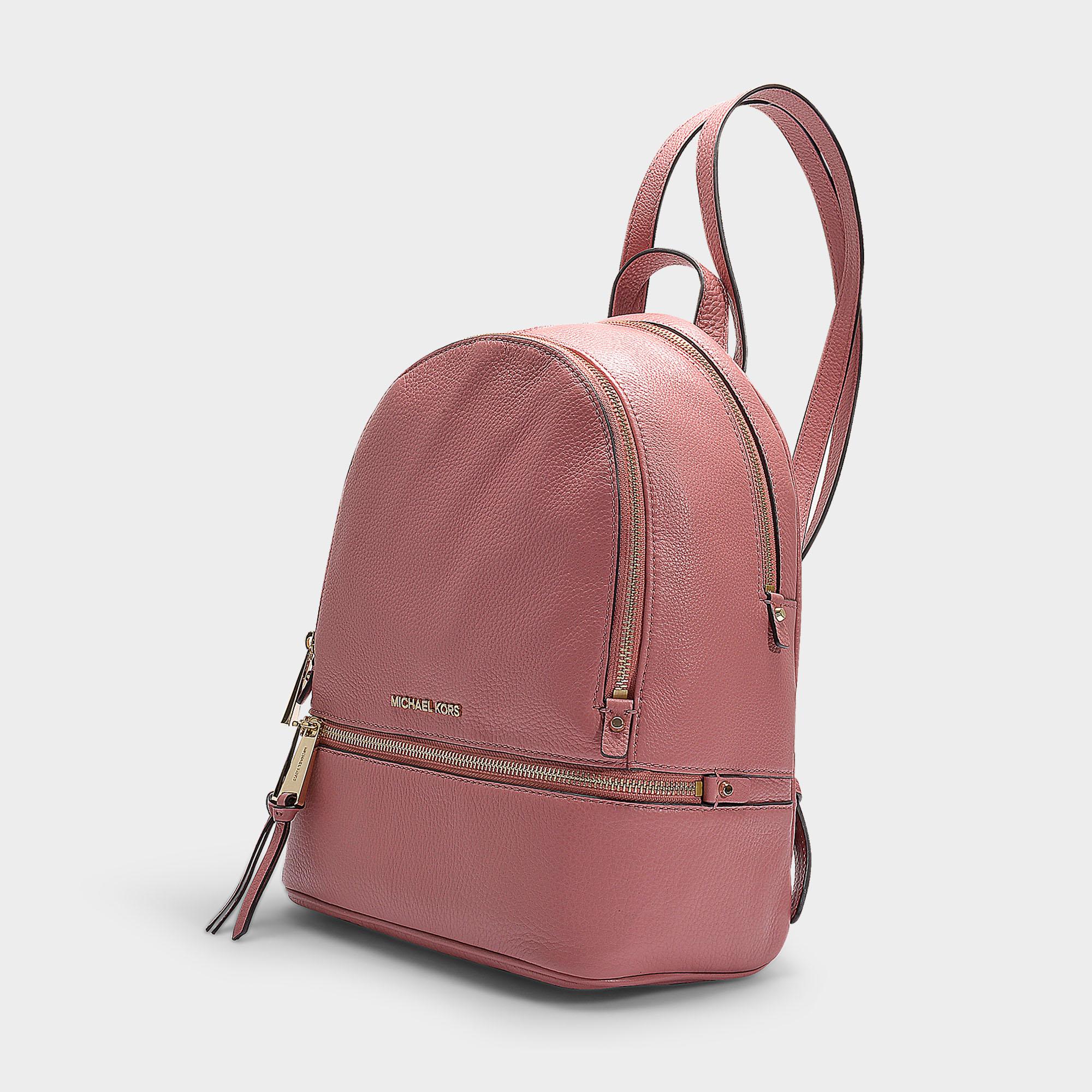 MICHAEL Michael Kors Synthetic Rhea Zip Medium Backpack In Rose Grained