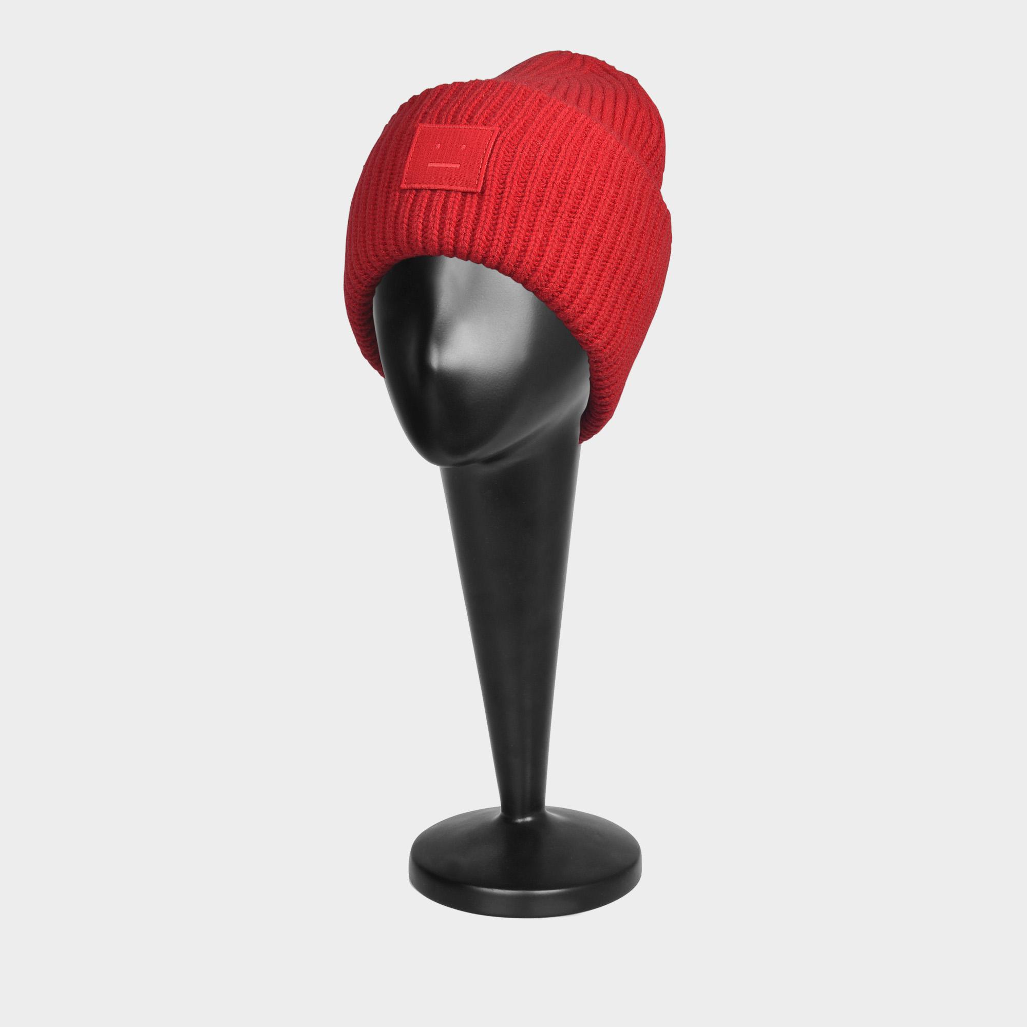 Acne Studios Pansy N Face Beanie In Ruby Red Wool | Lyst
